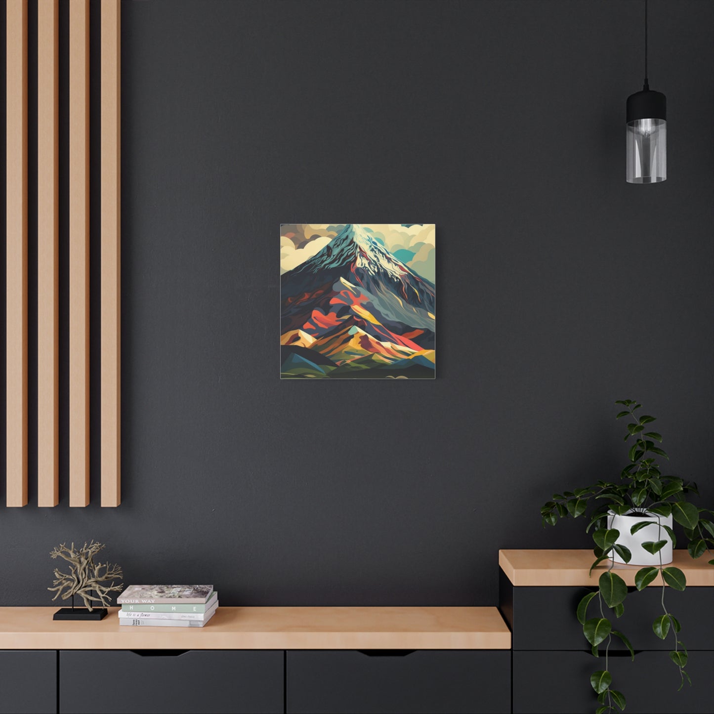 Abstract Mountain Landscape Matte Canvas Print — Stretched Wall Art