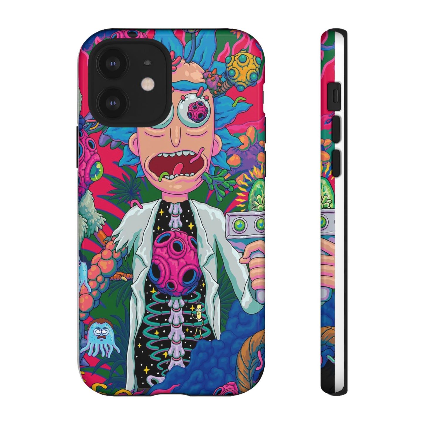 Rick and Morty Psychedelic iPhone Tough Case – Colorful Cartoon Science Design