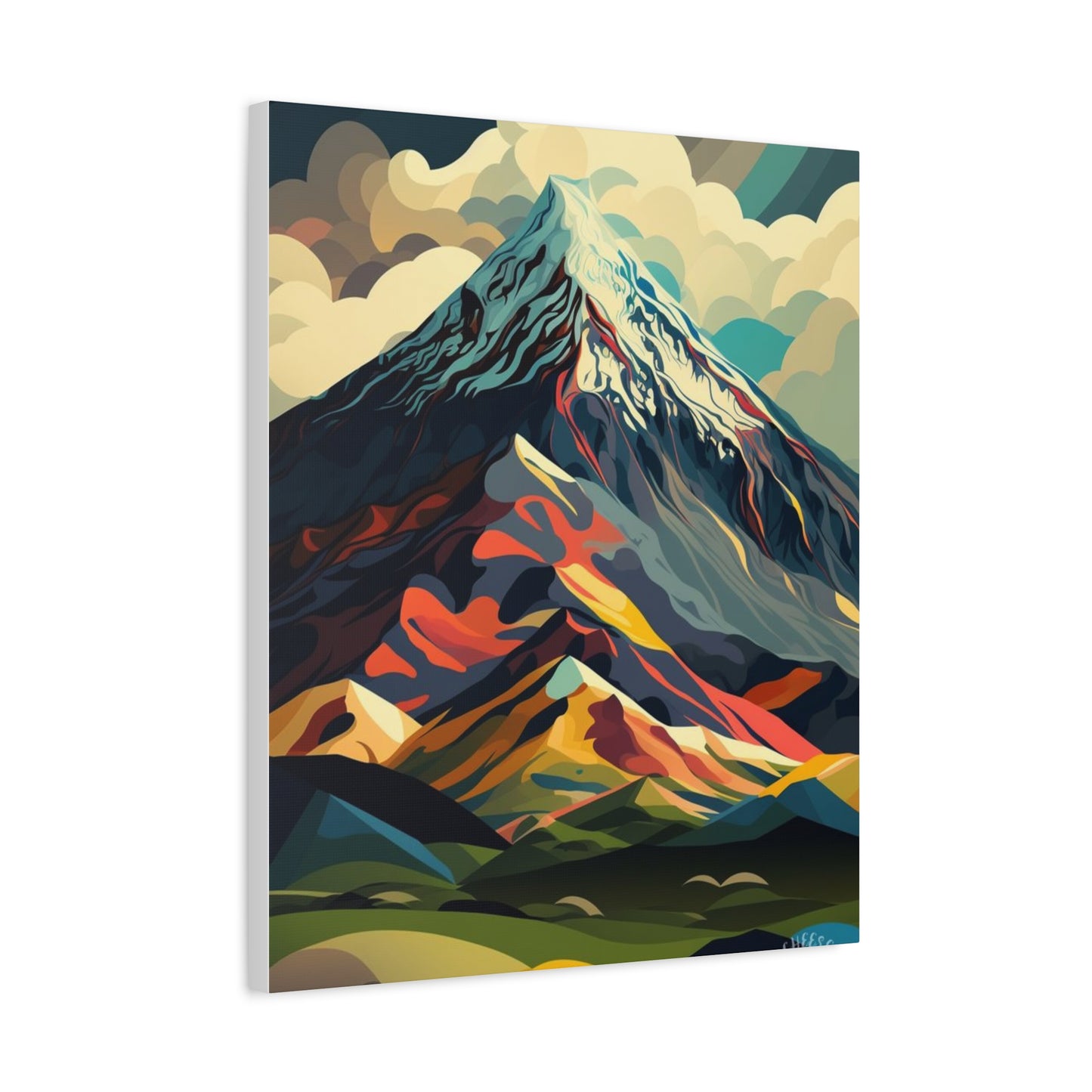Abstract Mountain Landscape Matte Canvas Print — Stretched Wall Art