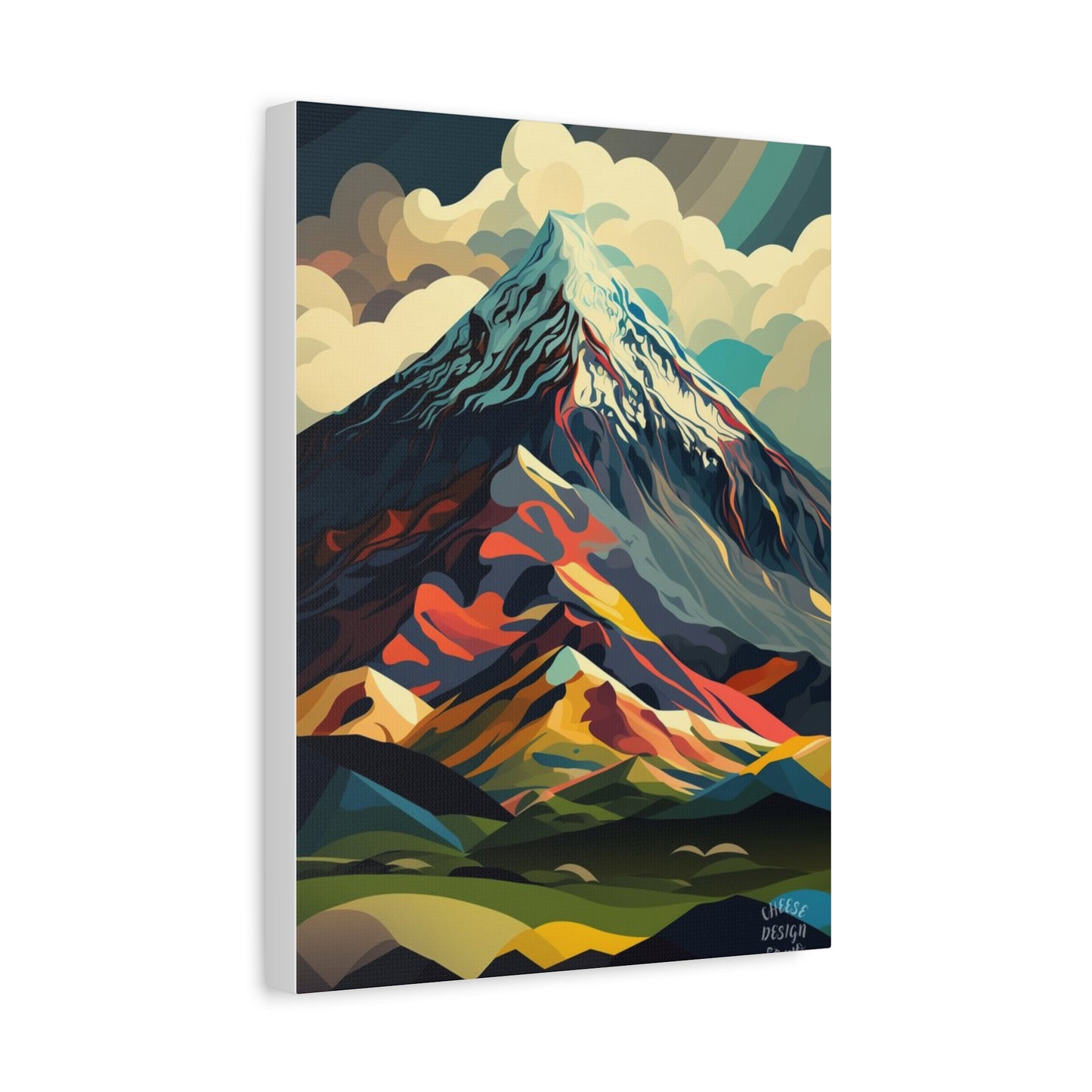 Abstract Mountain Landscape Matte Canvas Print — Stretched Wall Art