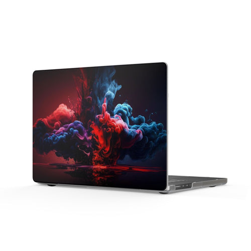 Abstract Red & Blue Smoke Matte MacBook Case — Protective Laptop Cover