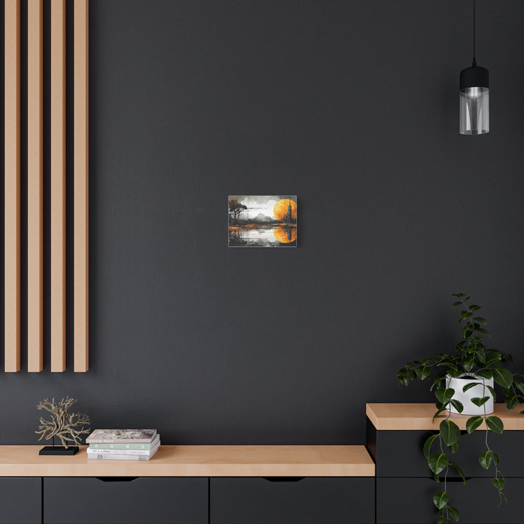 Autumn Lake Moon Matte Canvas Print — Stretched 1.25"
