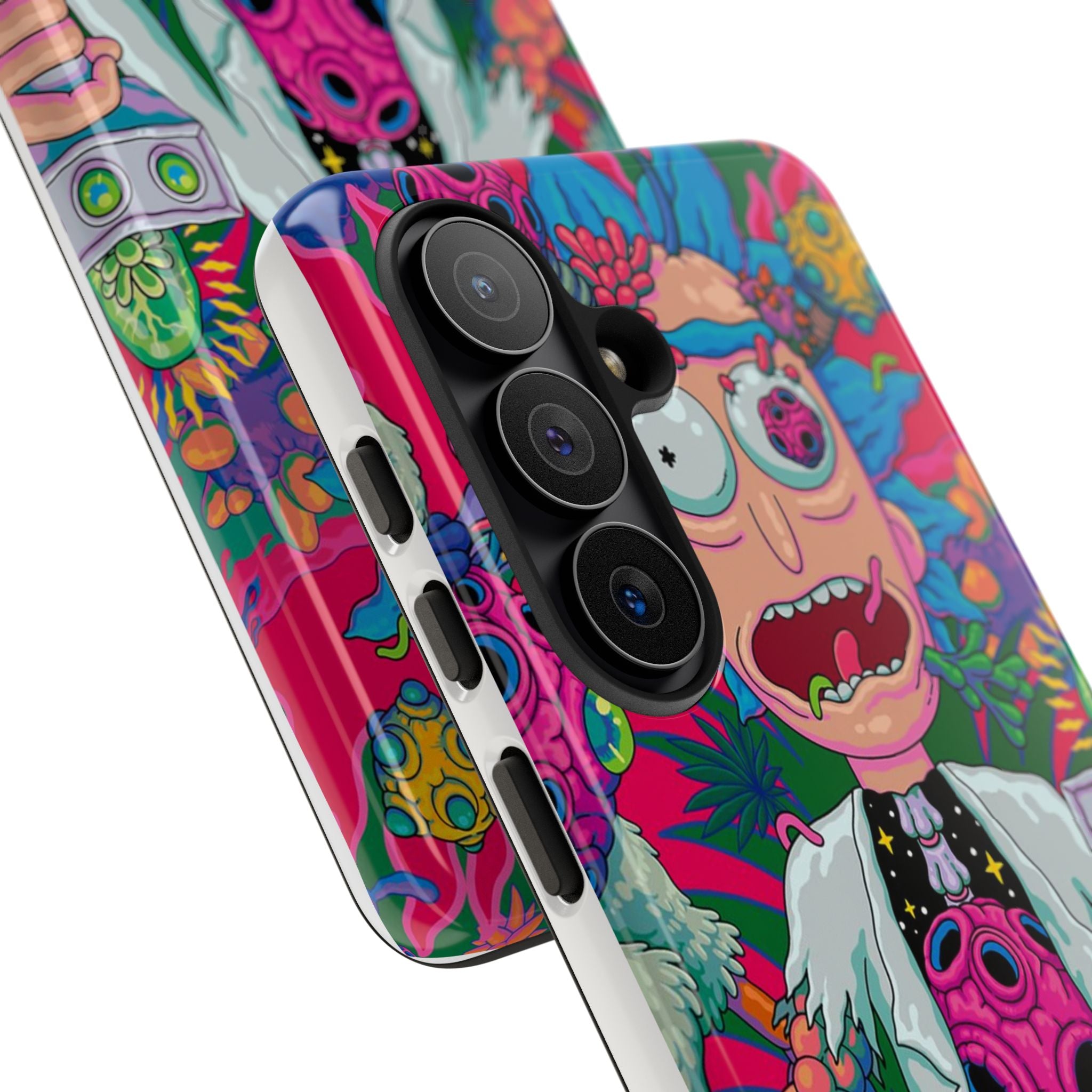 Rick and Morty Psychedelic iPhone Tough Case – Colorful Cartoon Science Design