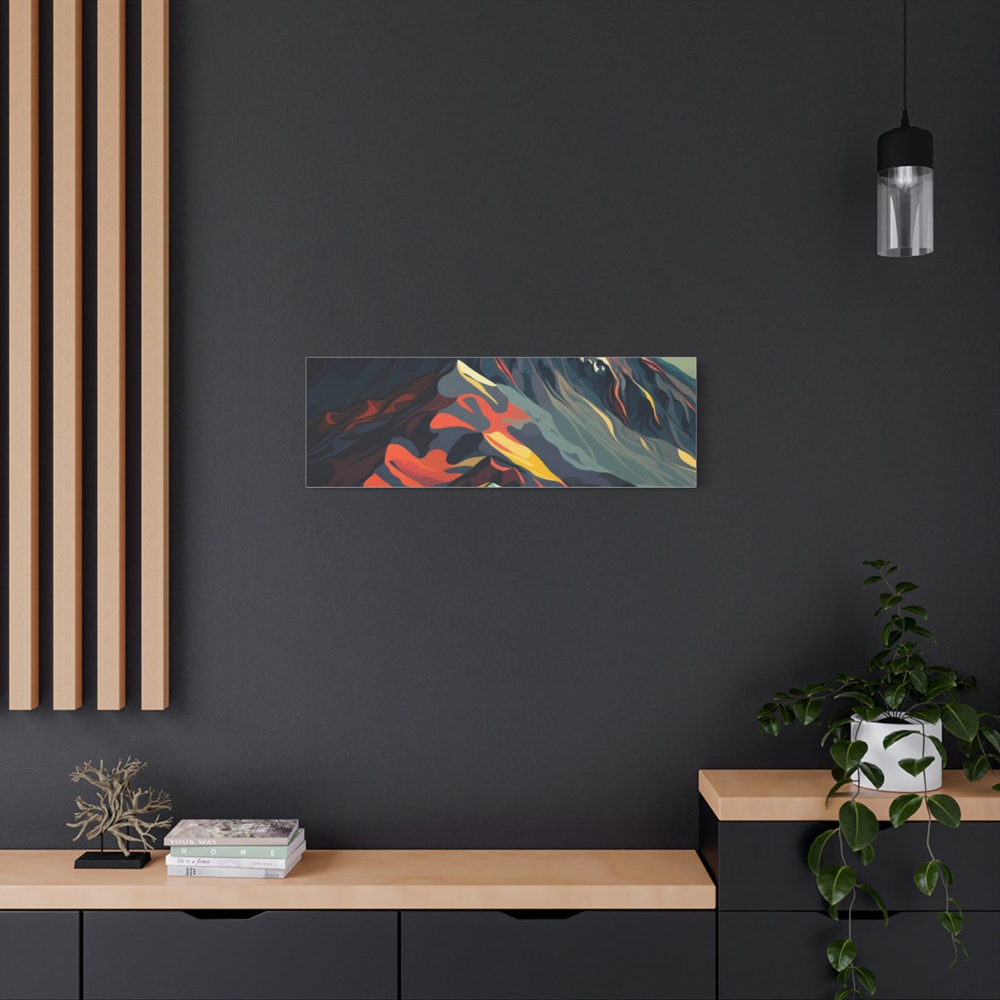Abstract Mountain Landscape Matte Canvas Print — Stretched Wall Art