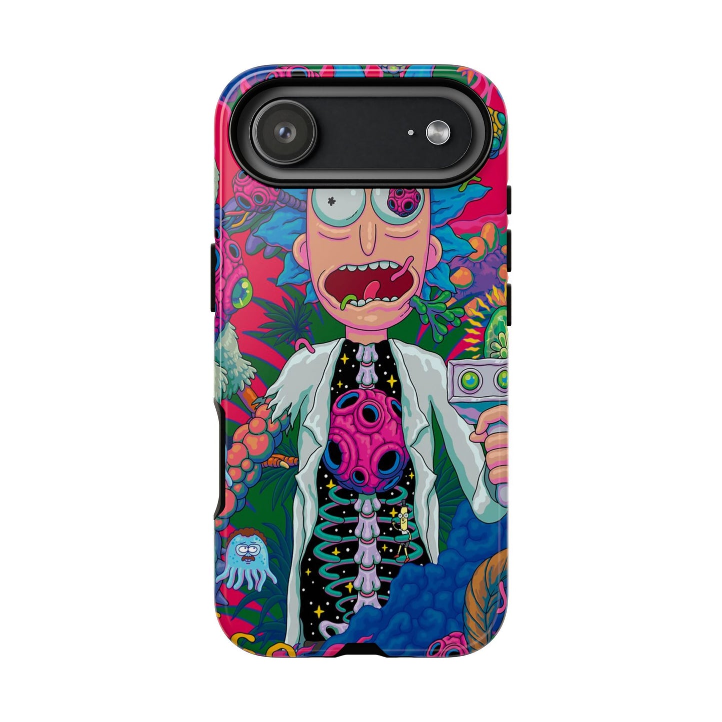 Rick and Morty Psychedelic iPhone Tough Case – Colorful Cartoon Science Design