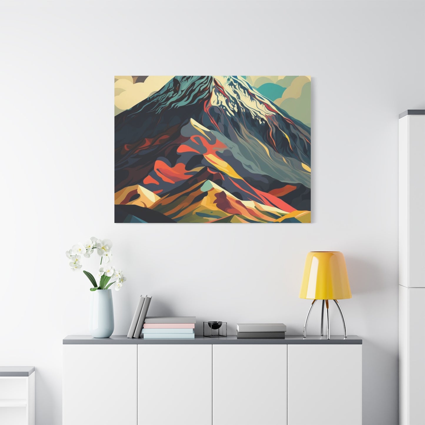Abstract Mountain Landscape Matte Canvas Print — Stretched Wall Art