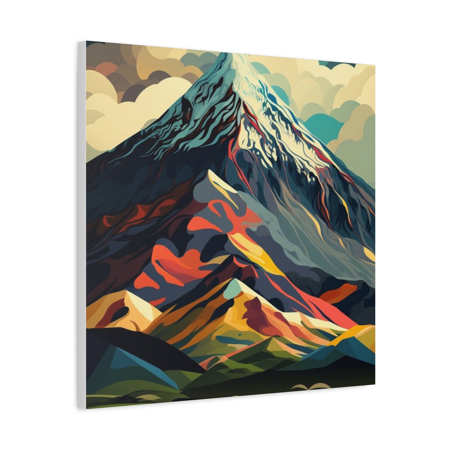 Abstract Mountain Landscape Matte Canvas Print — Stretched Wall Art
