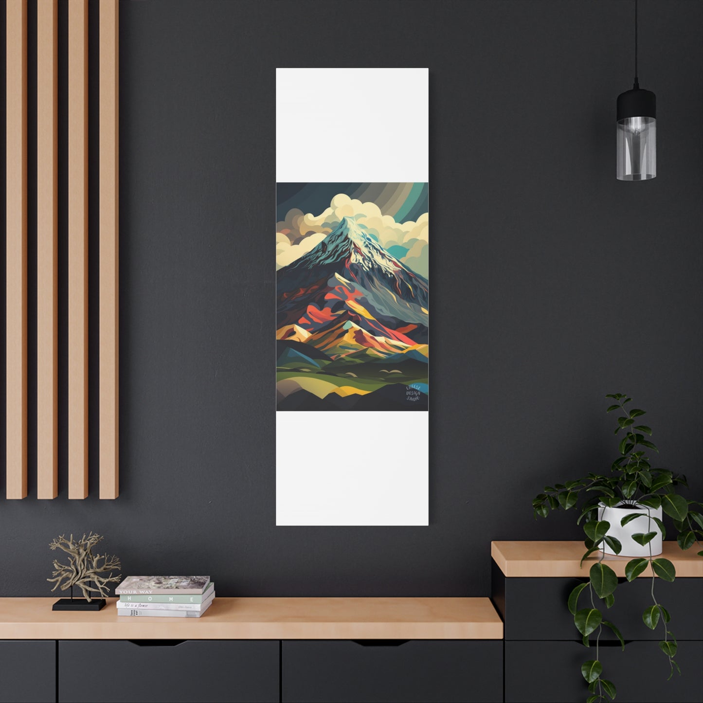 Abstract Mountain Landscape Matte Canvas Print — Stretched Wall Art