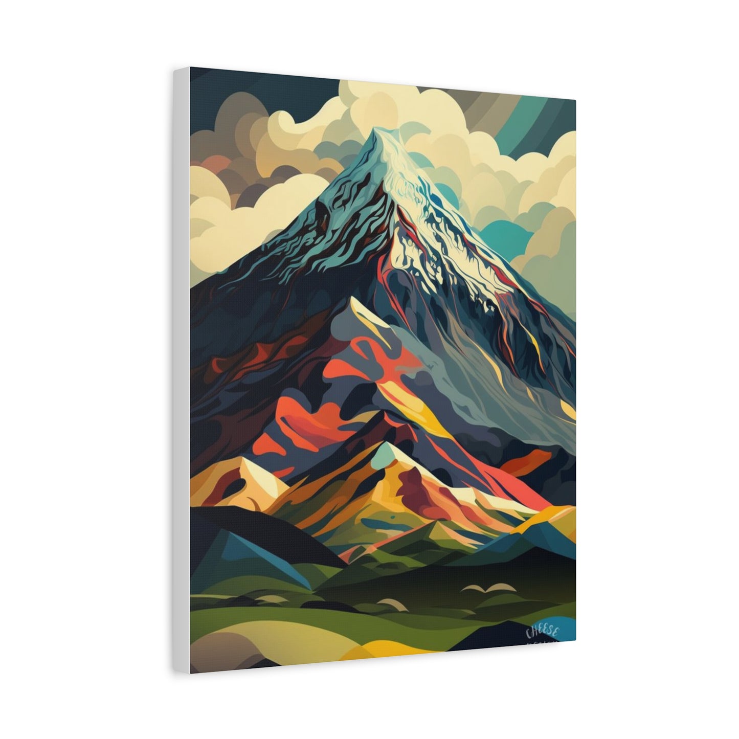 Abstract Mountain Landscape Matte Canvas Print — Stretched Wall Art