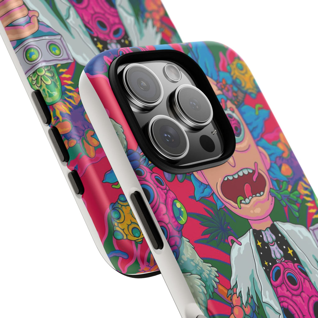 Rick and Morty Psychedelic iPhone Tough Case – Colorful Cartoon Science Design
