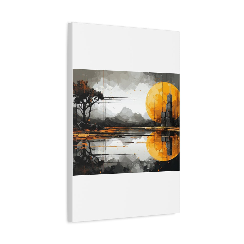 Autumn Lake Moon Matte Canvas Print — Stretched 1.25"