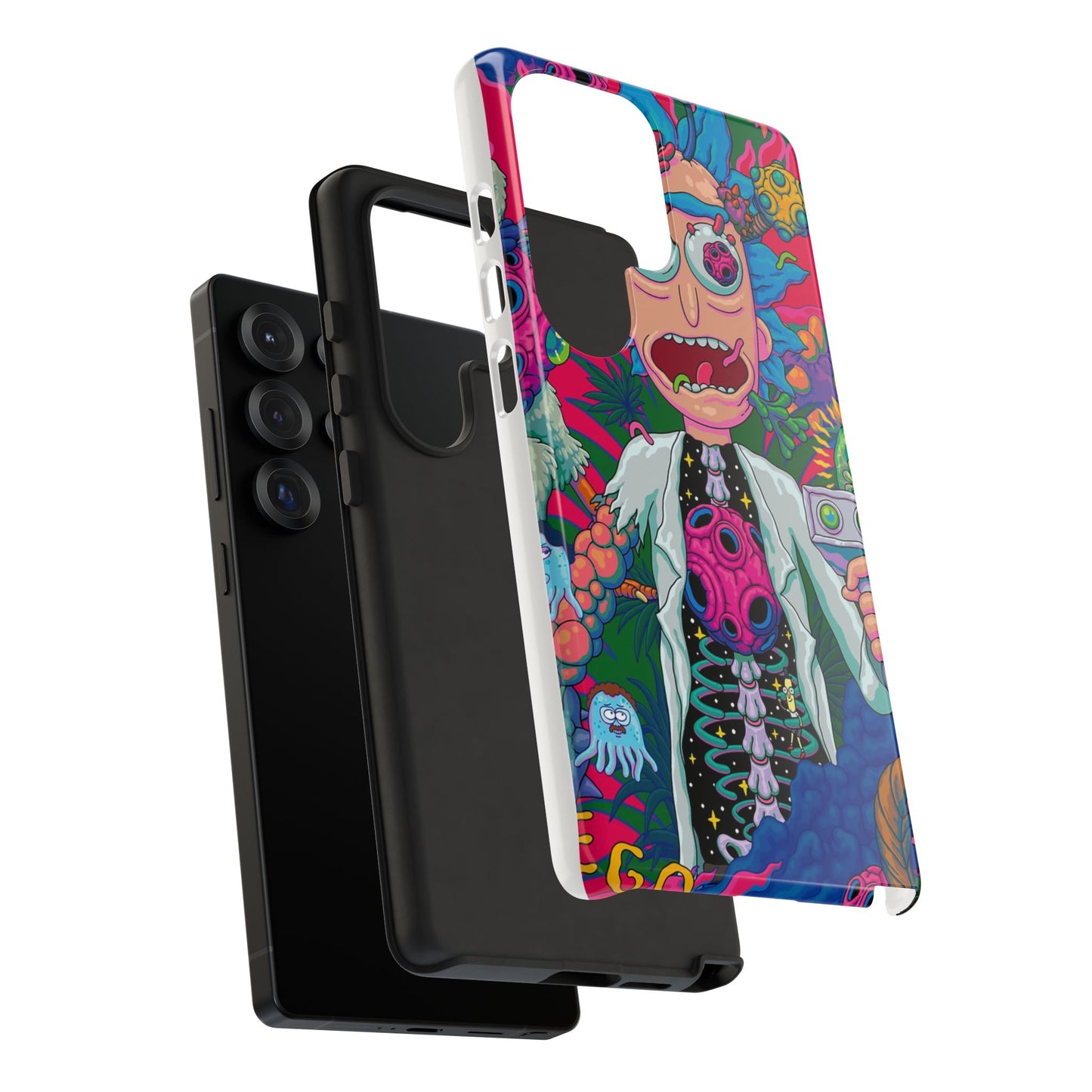 Rick and Morty Psychedelic iPhone Tough Case – Colorful Cartoon Science Design