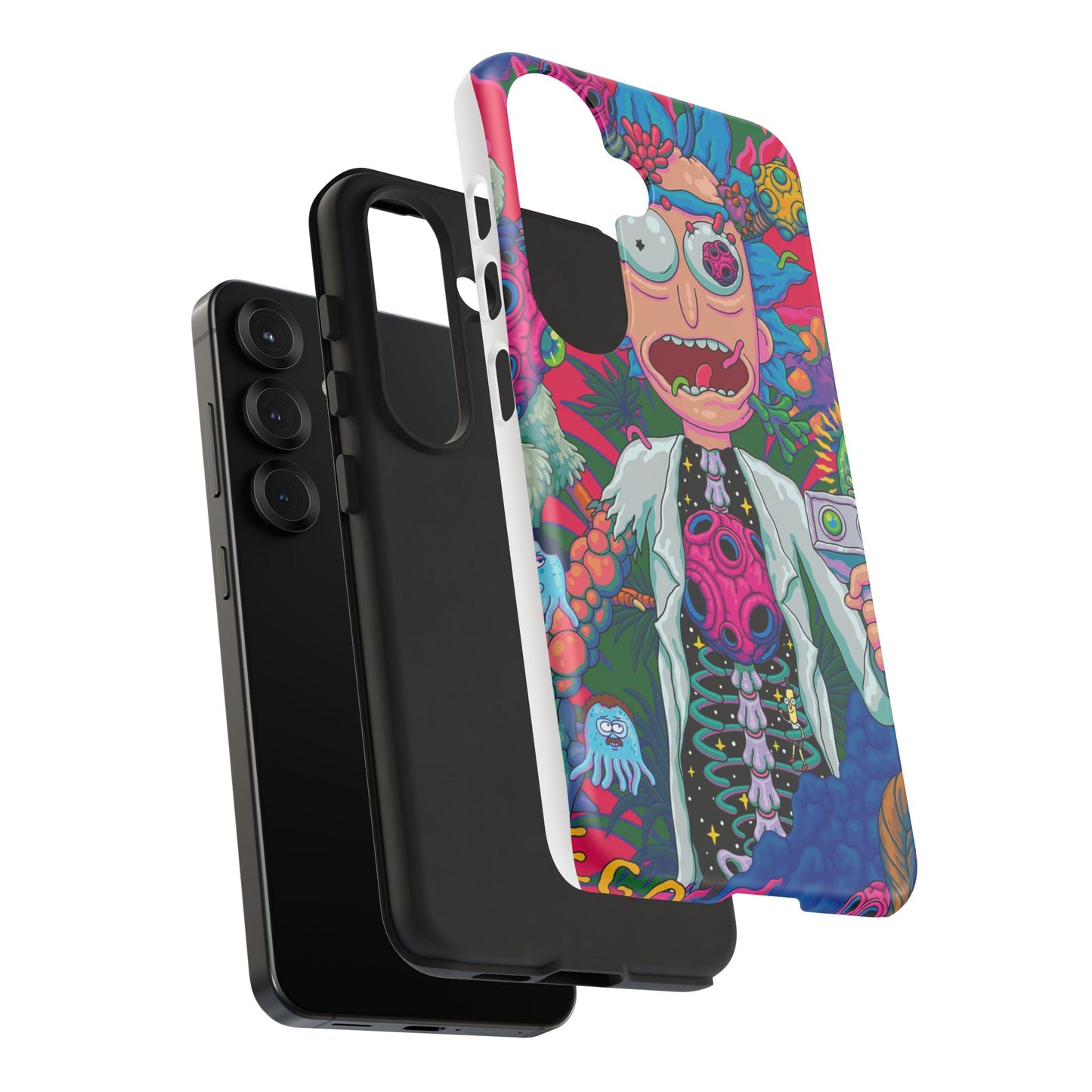 Rick and Morty Psychedelic iPhone Tough Case – Colorful Cartoon Science Design