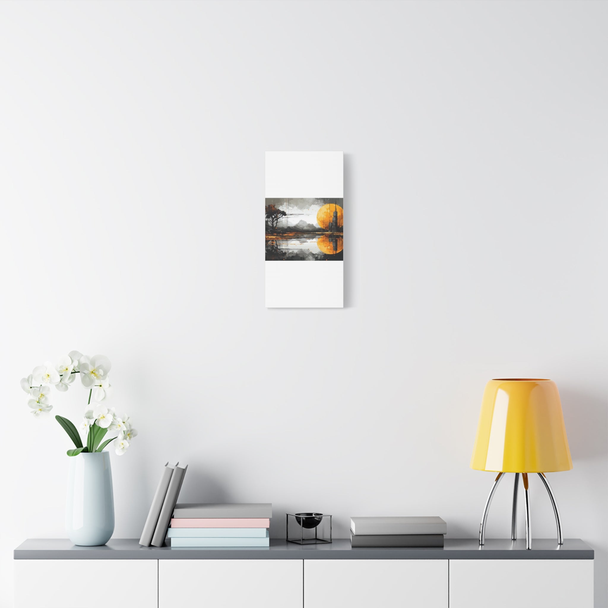 Autumn Lake Moon Matte Canvas Print — Stretched 1.25"