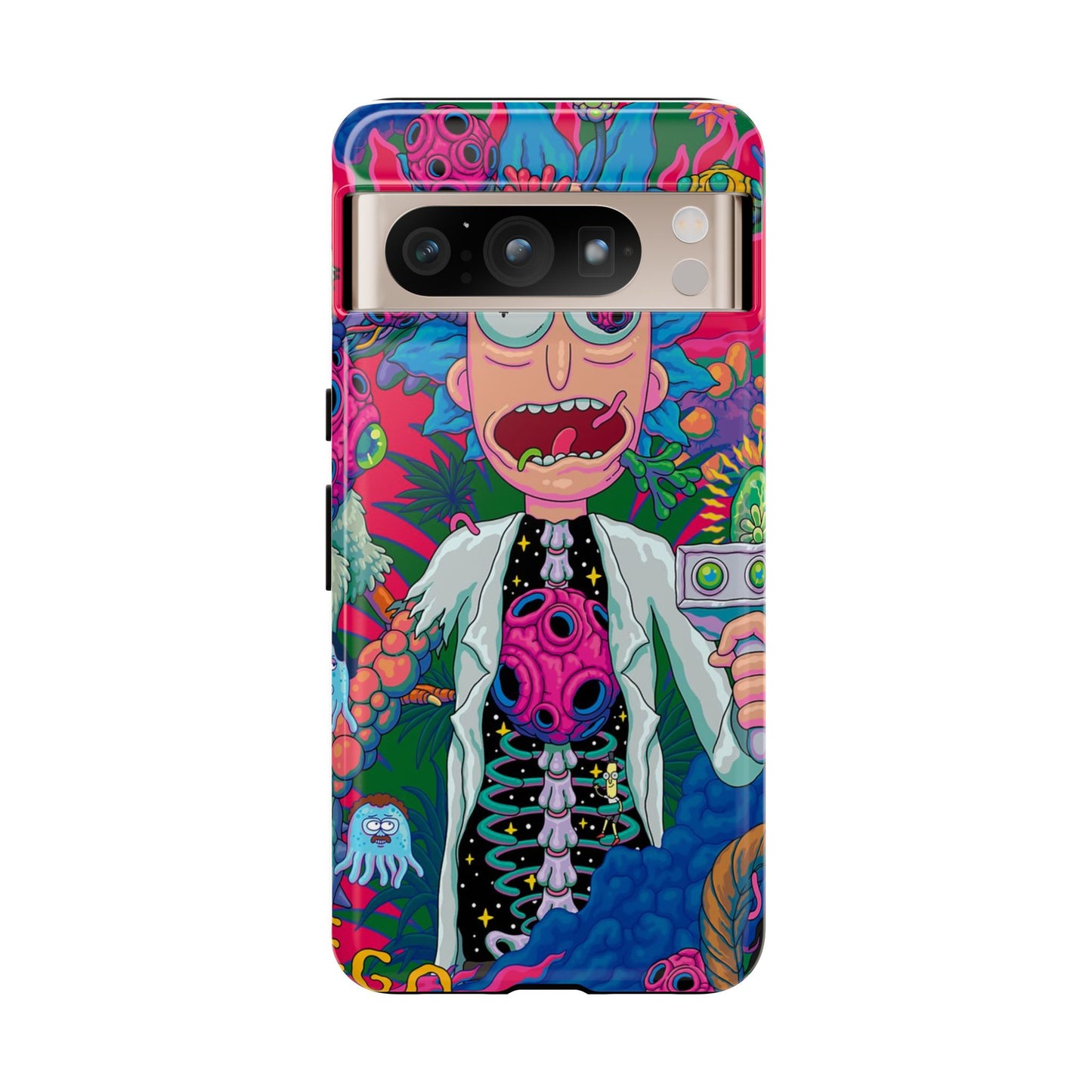 Rick and Morty Psychedelic iPhone Tough Case – Colorful Cartoon Science Design