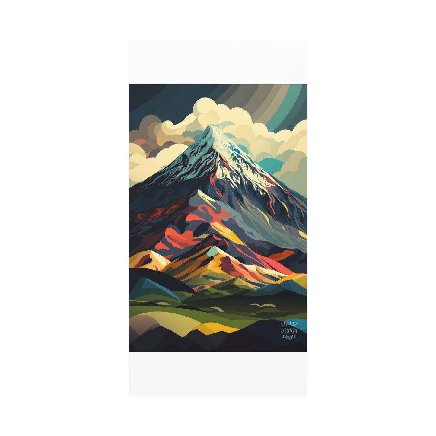 Abstract Mountain Landscape Matte Canvas Print — Stretched Wall Art
