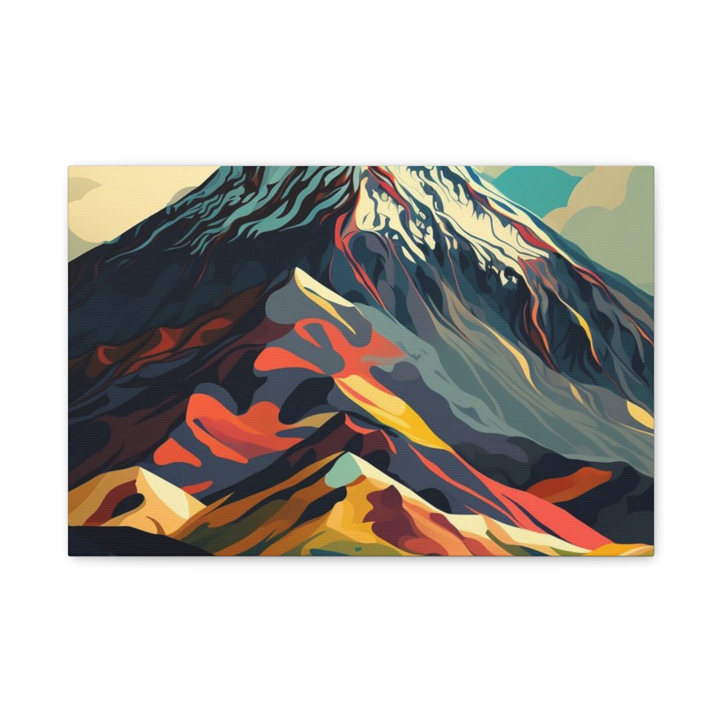 Abstract Mountain Landscape Matte Canvas Print — Stretched Wall Art