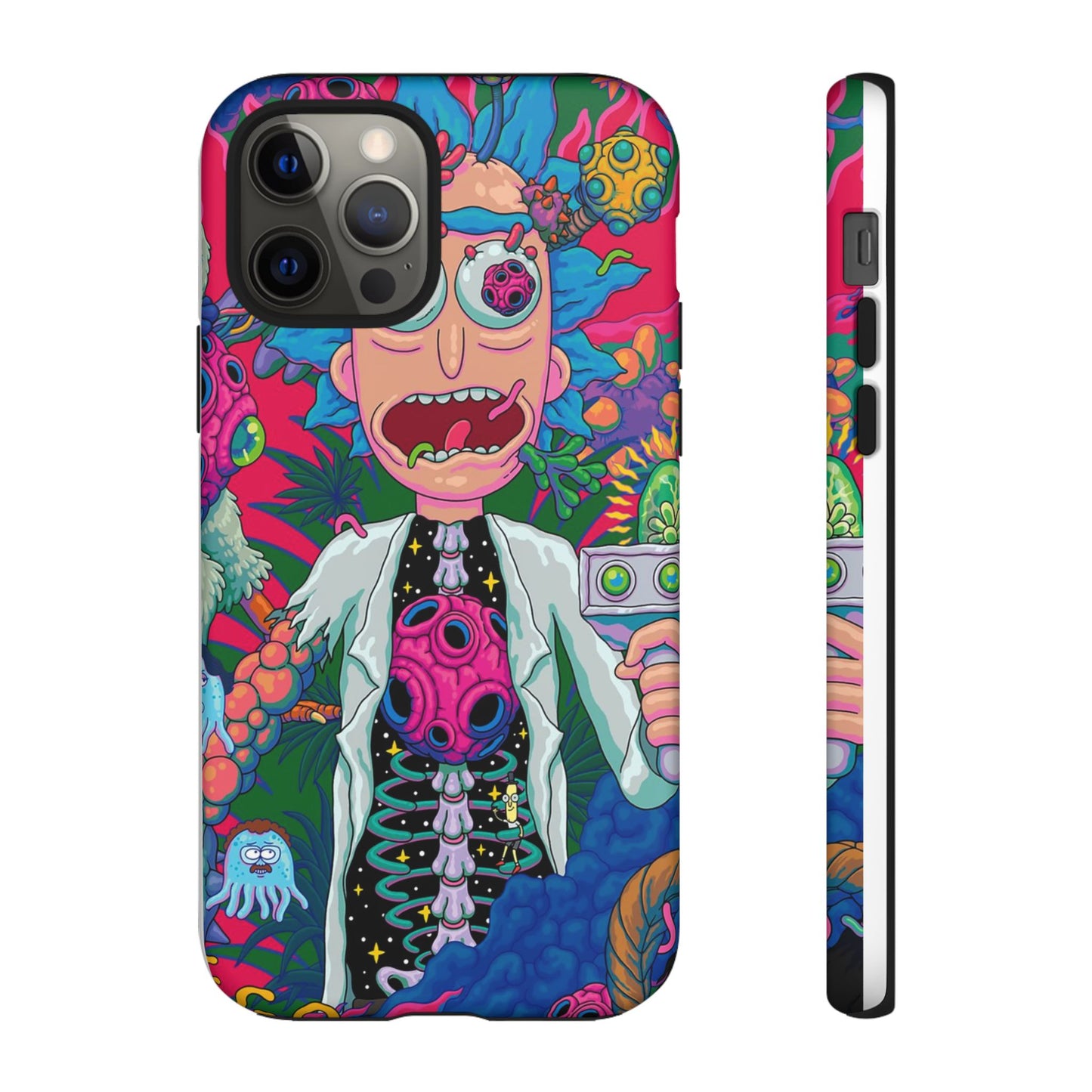 Rick and Morty Psychedelic iPhone Tough Case – Colorful Cartoon Science Design