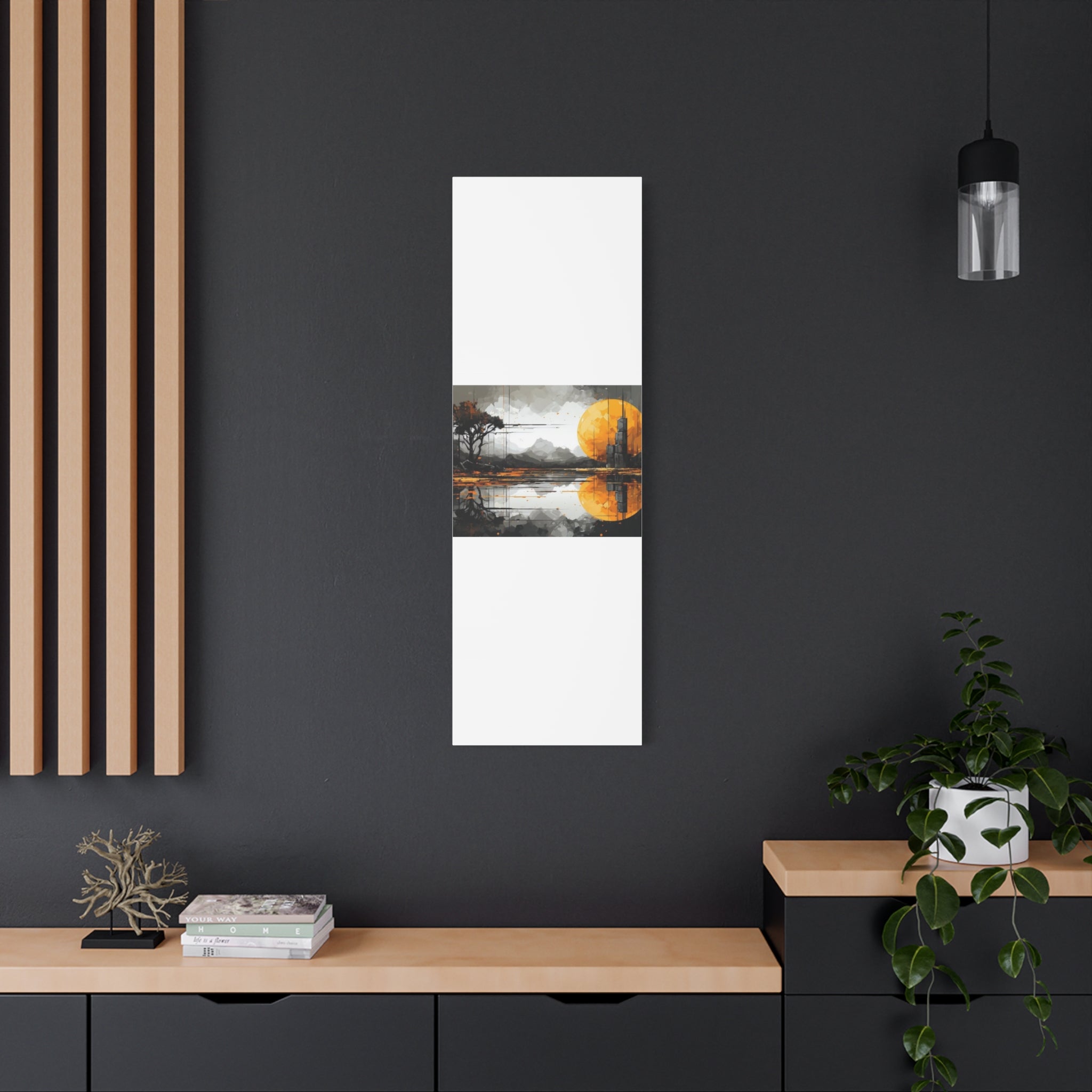 Autumn Lake Moon Matte Canvas Print — Stretched 1.25"