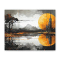 Autumn Lake Moon Matte Canvas Print — Stretched 1.25"