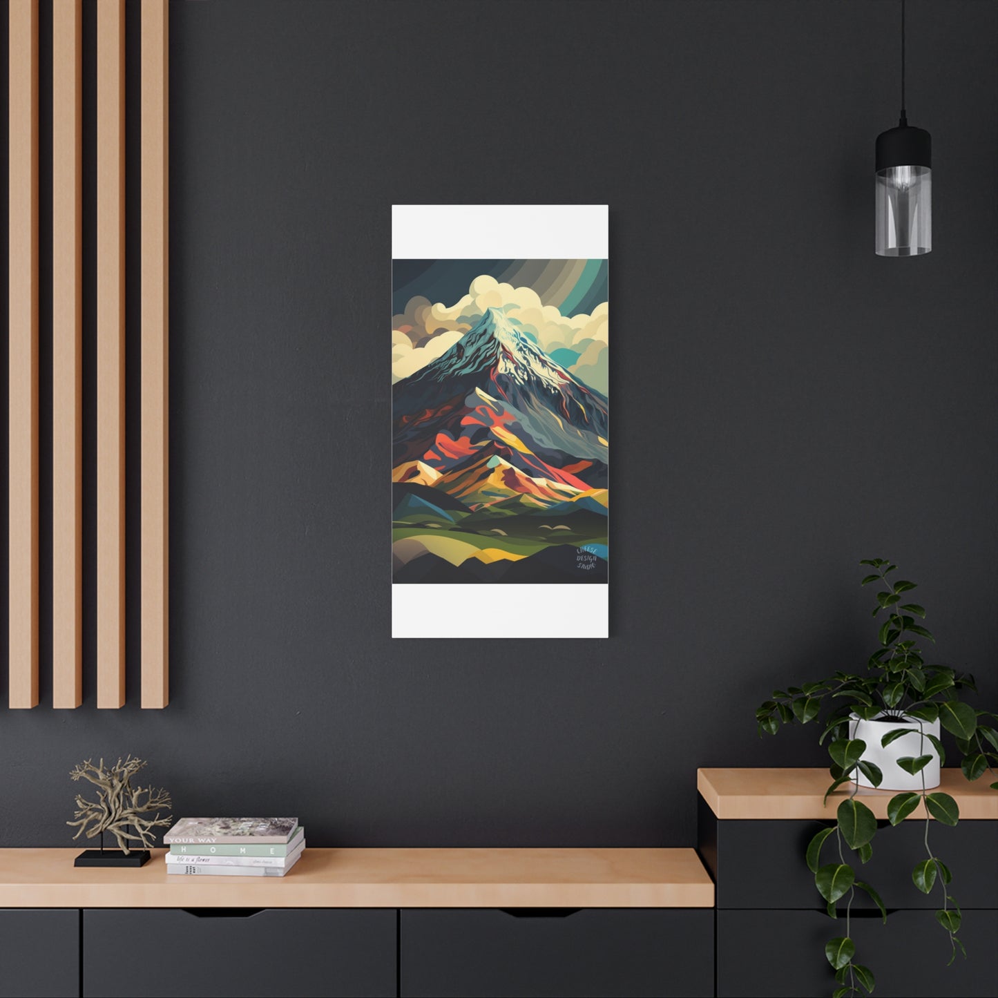 Abstract Mountain Landscape Matte Canvas Print — Stretched Wall Art