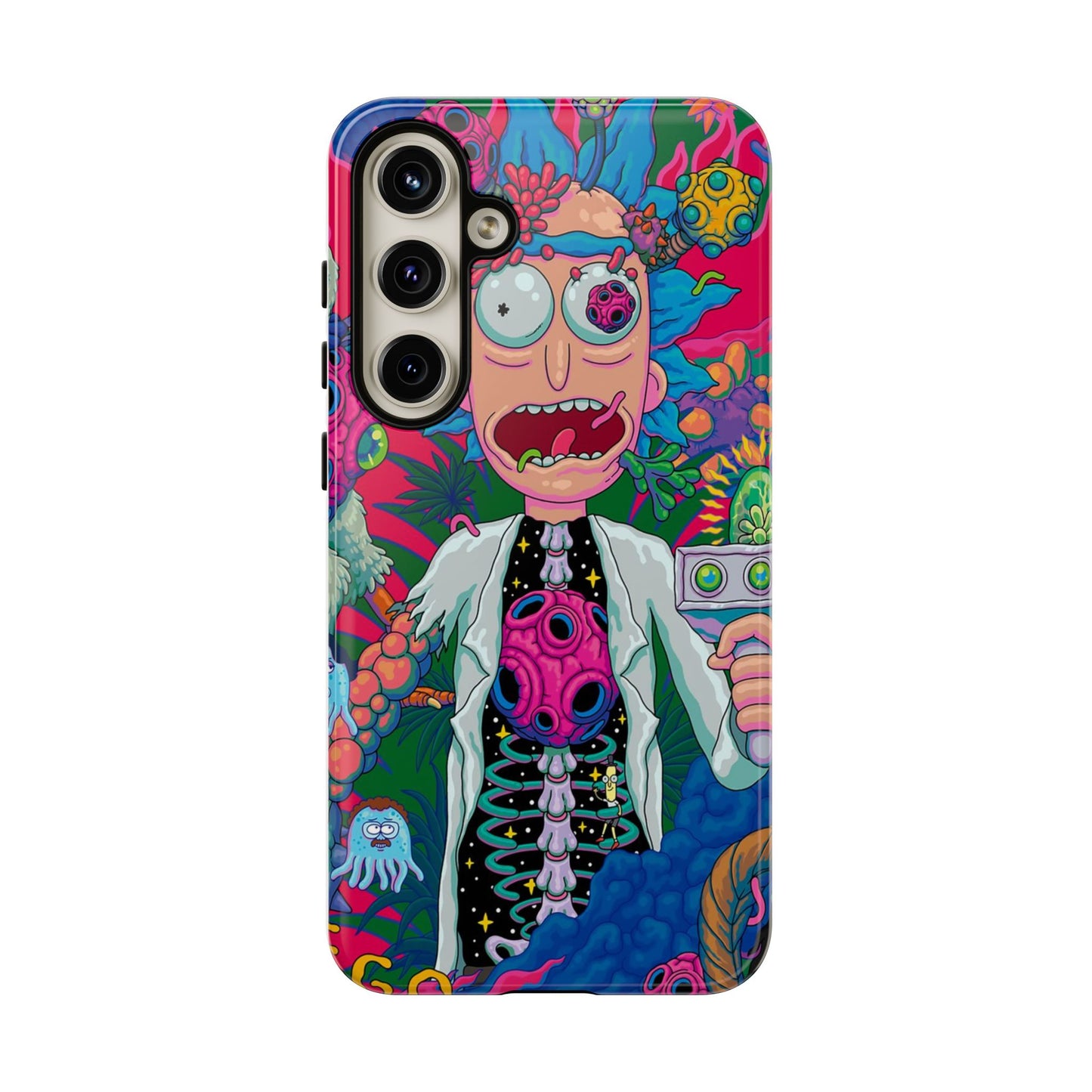 Rick and Morty Psychedelic iPhone Tough Case – Colorful Cartoon Science Design
