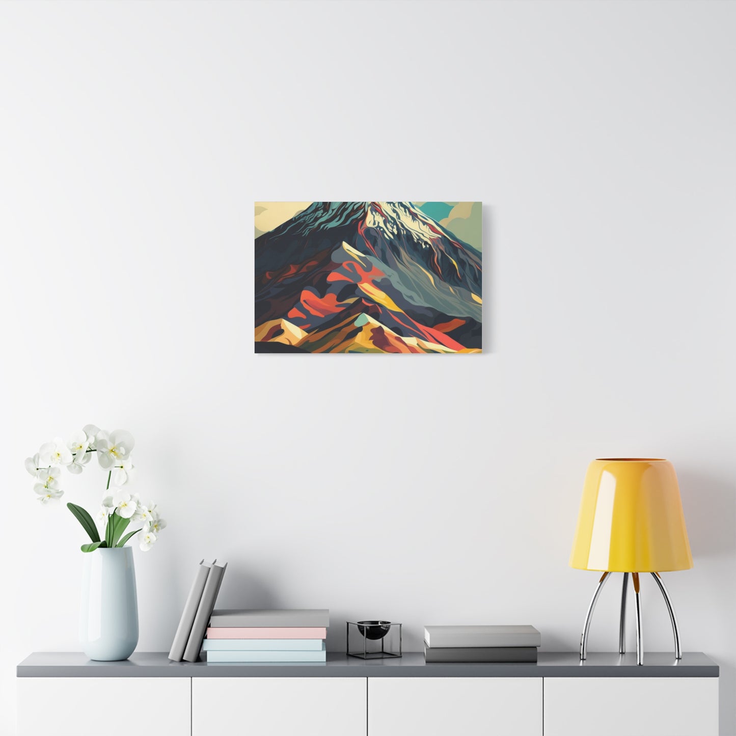 Abstract Mountain Landscape Matte Canvas Print — Stretched Wall Art
