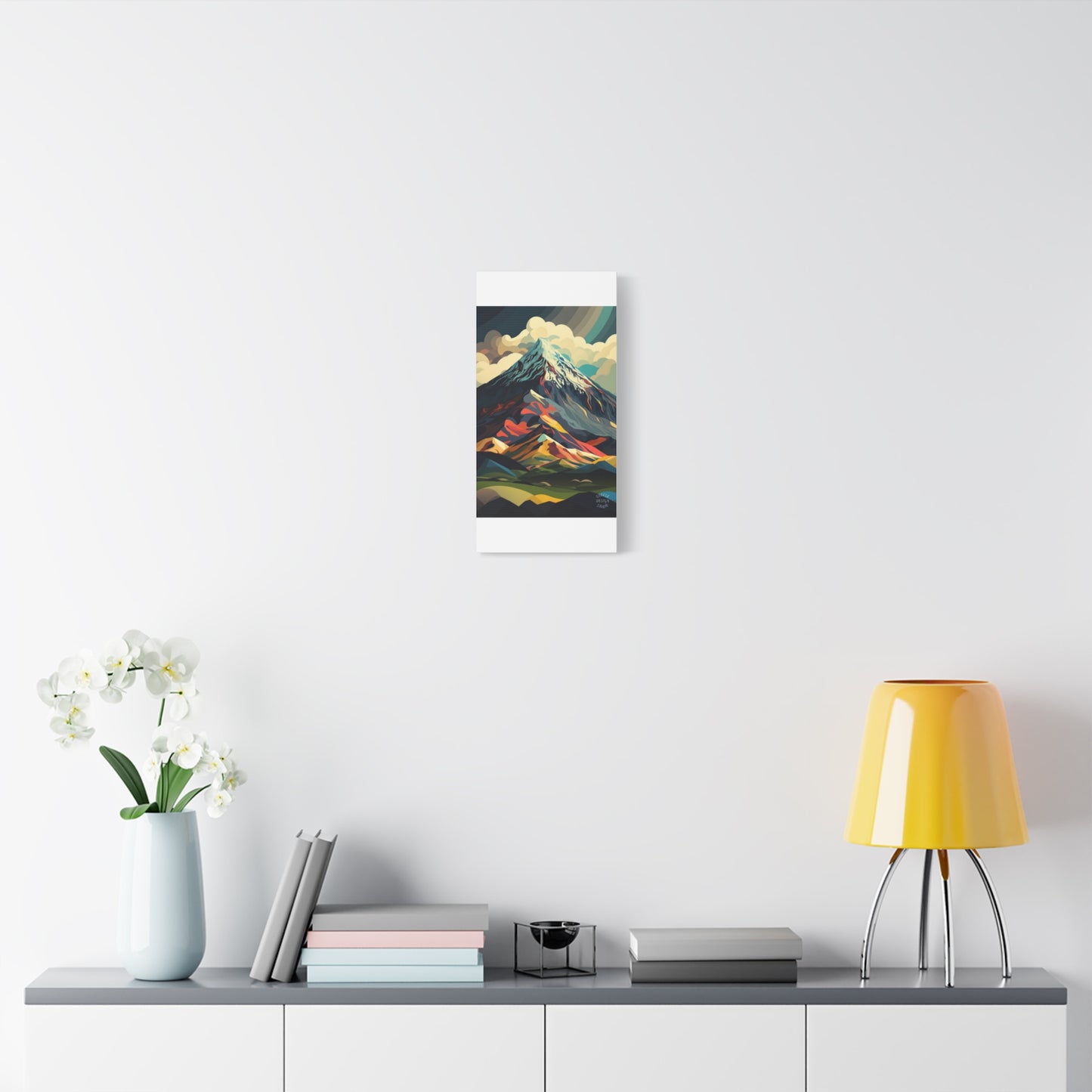 Abstract Mountain Landscape Matte Canvas Print — Stretched Wall Art