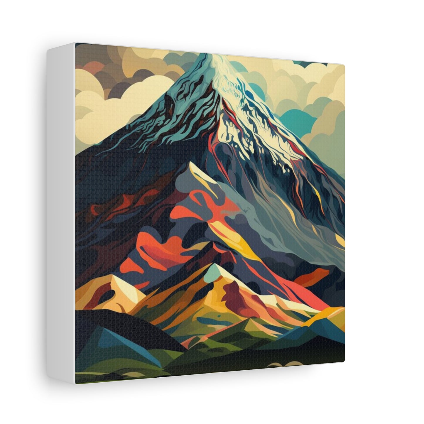 Abstract Mountain Landscape Matte Canvas Print — Stretched Wall Art