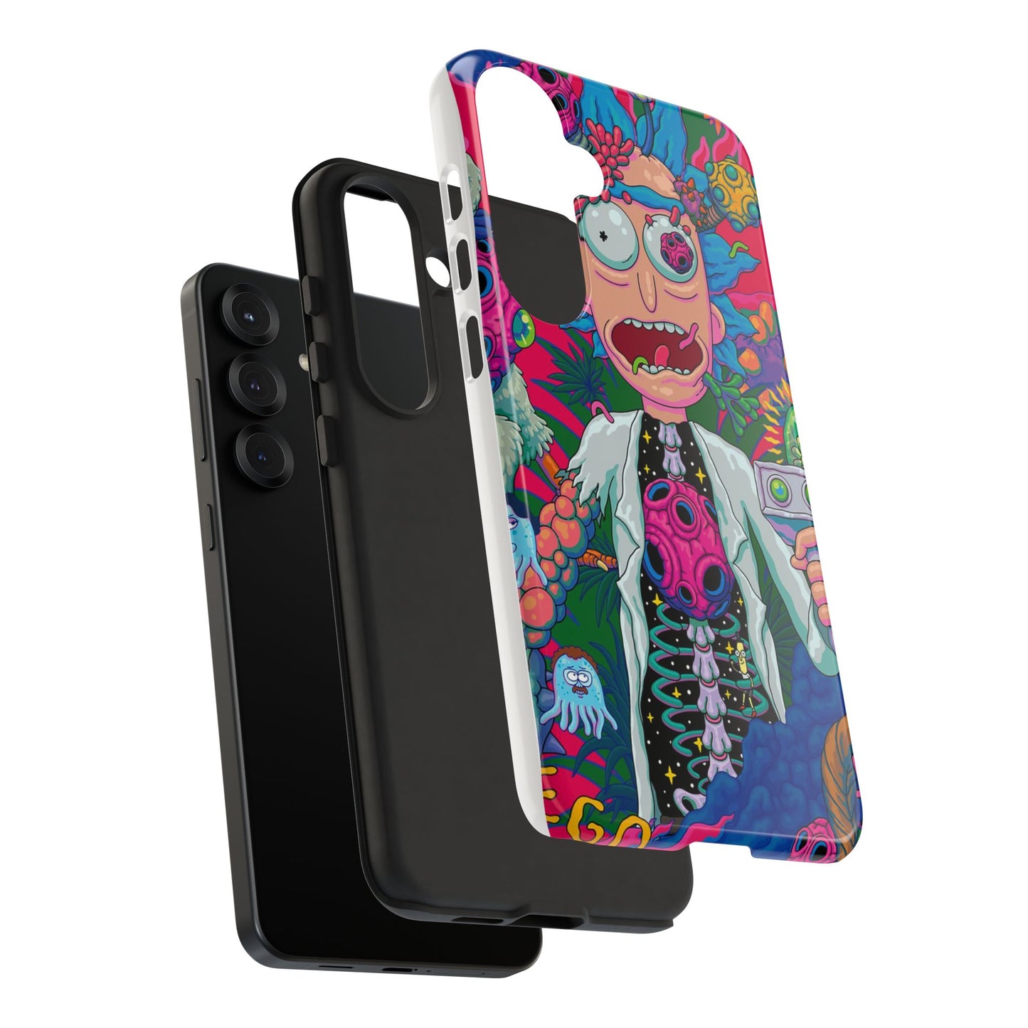 Rick and Morty Psychedelic iPhone Tough Case – Colorful Cartoon Science Design