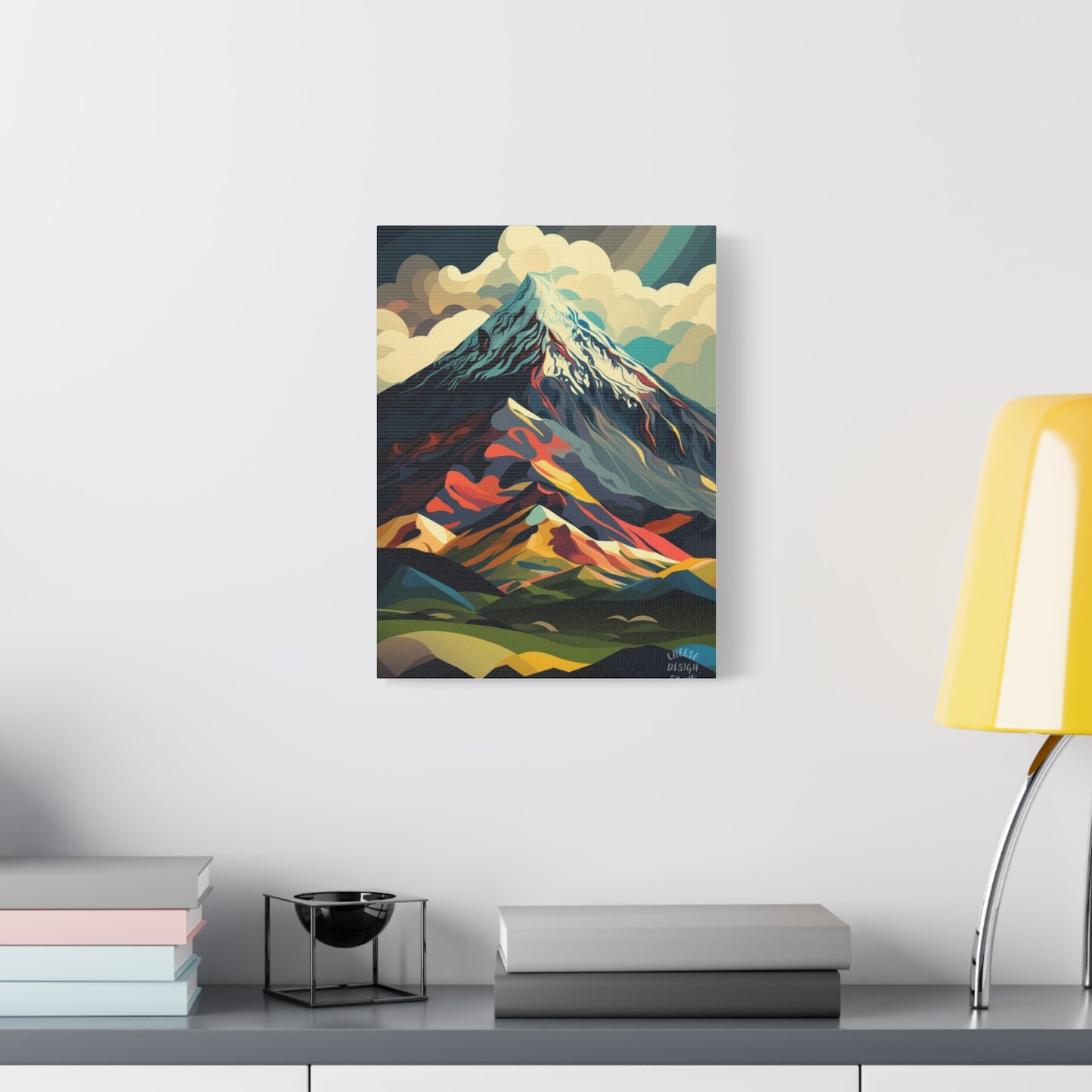 Abstract Mountain Landscape Matte Canvas Print — Stretched Wall Art