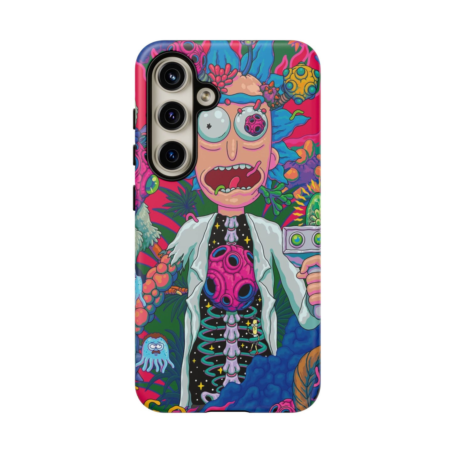 Rick and Morty Psychedelic iPhone Tough Case – Colorful Cartoon Science Design