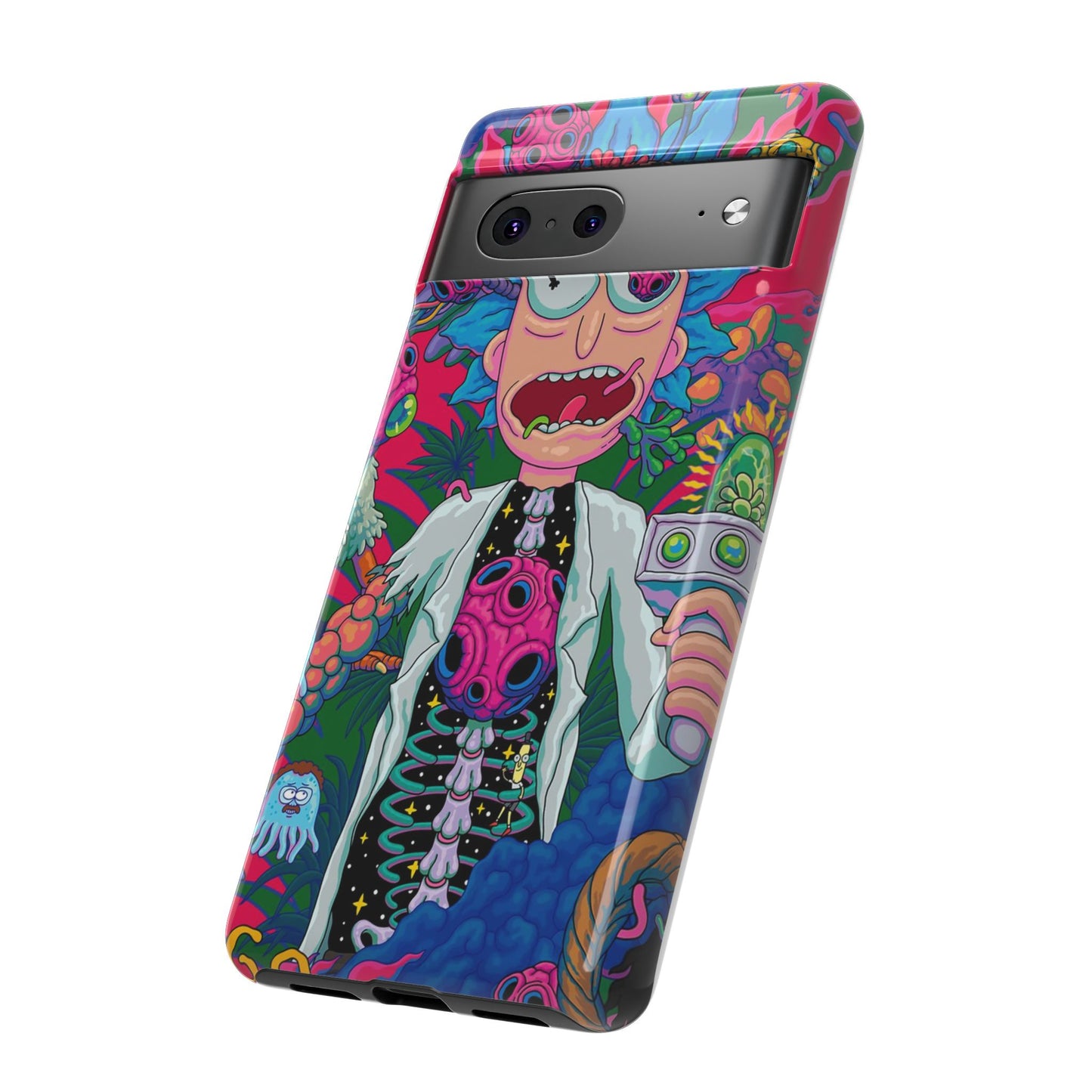 Rick and Morty Psychedelic iPhone Tough Case – Colorful Cartoon Science Design