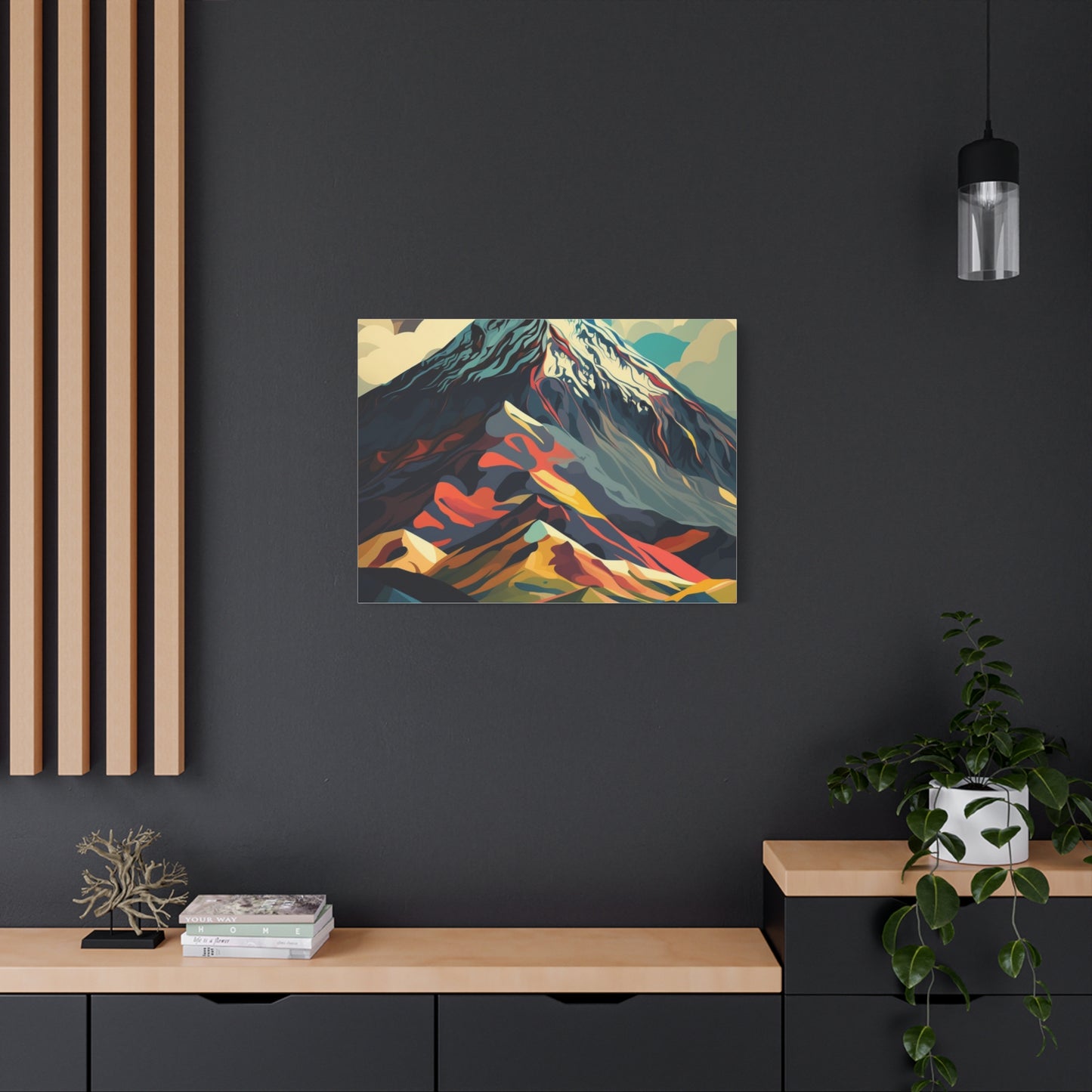 Abstract Mountain Landscape Matte Canvas Print — Stretched Wall Art