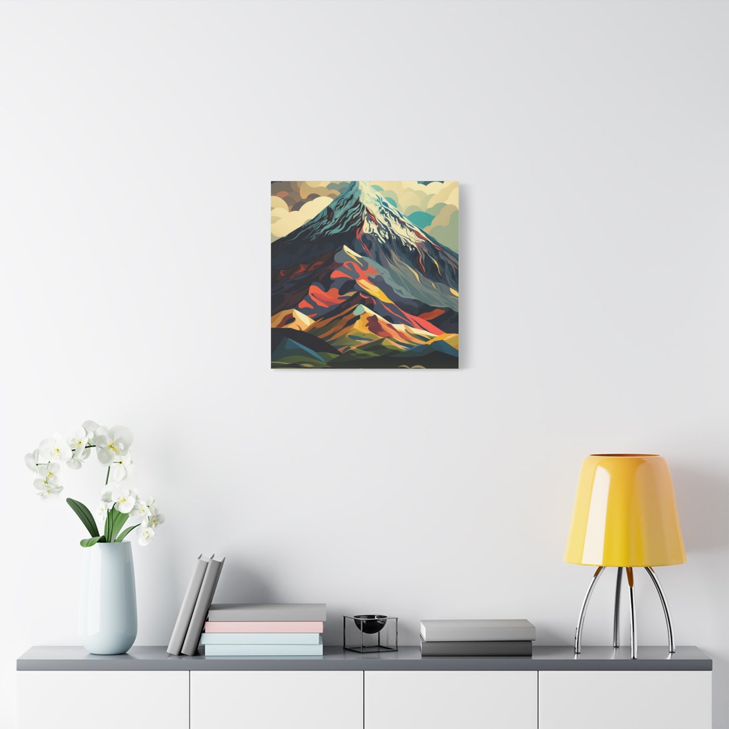 Abstract Mountain Landscape Matte Canvas Print — Stretched Wall Art