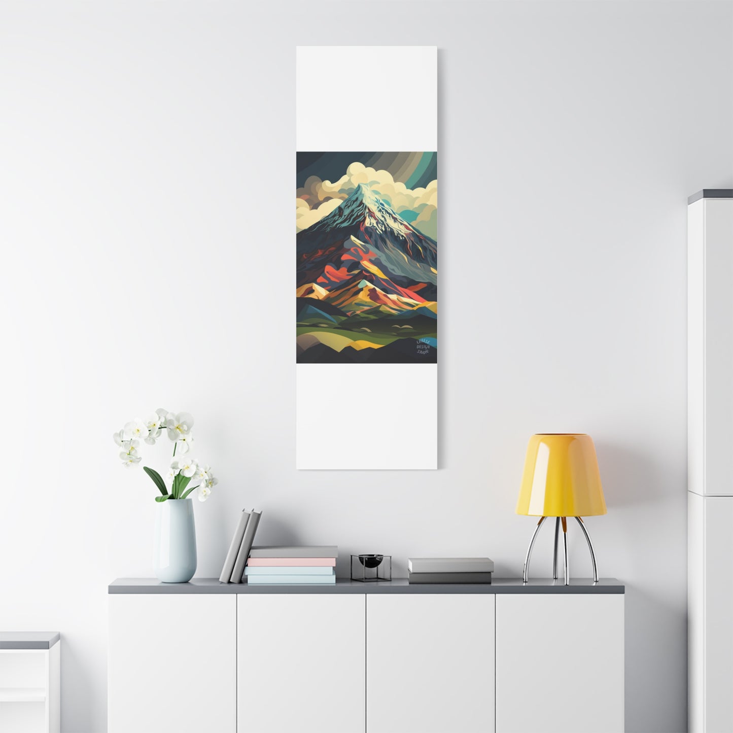 Abstract Mountain Landscape Matte Canvas Print — Stretched Wall Art
