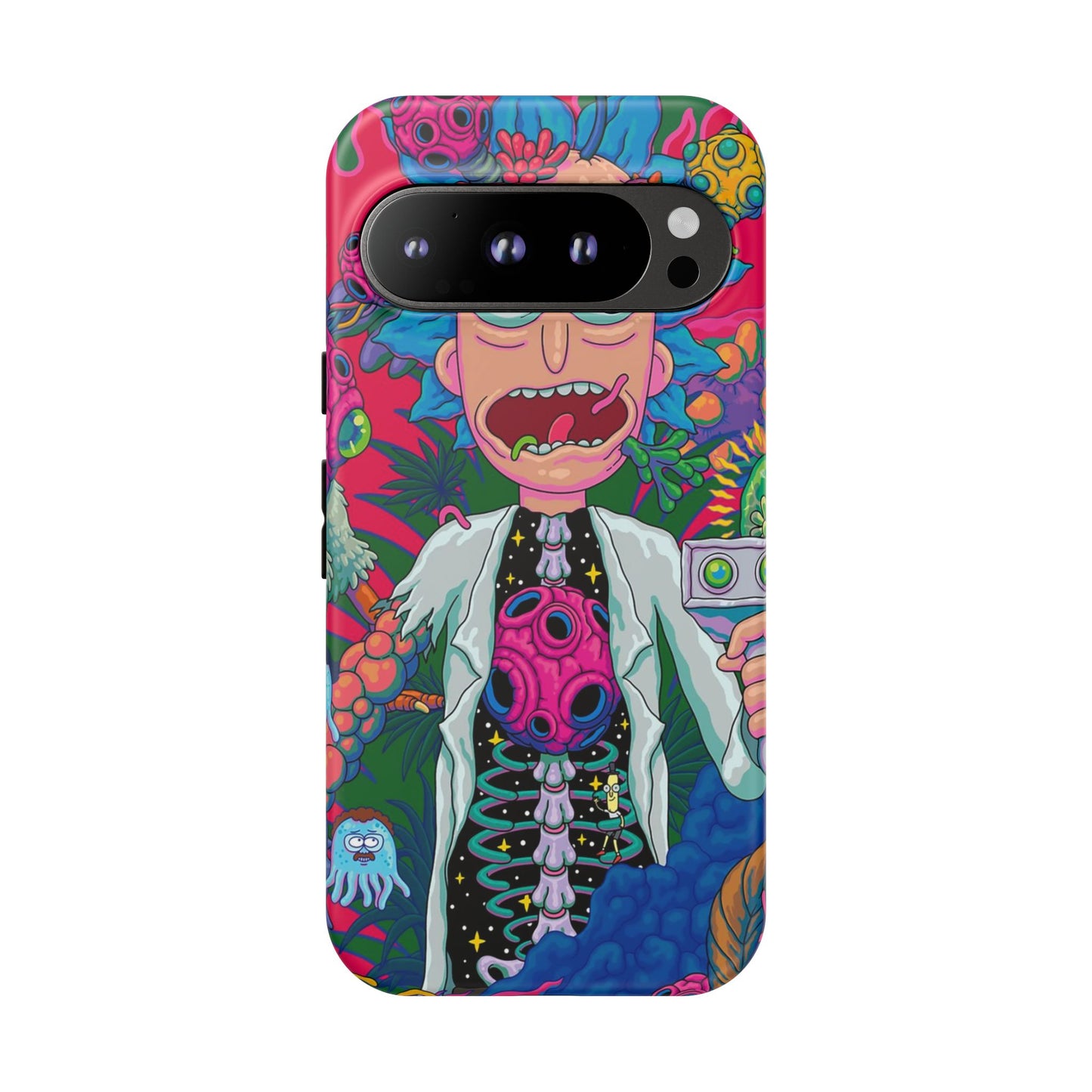 Rick and Morty Psychedelic iPhone Tough Case – Colorful Cartoon Science Design