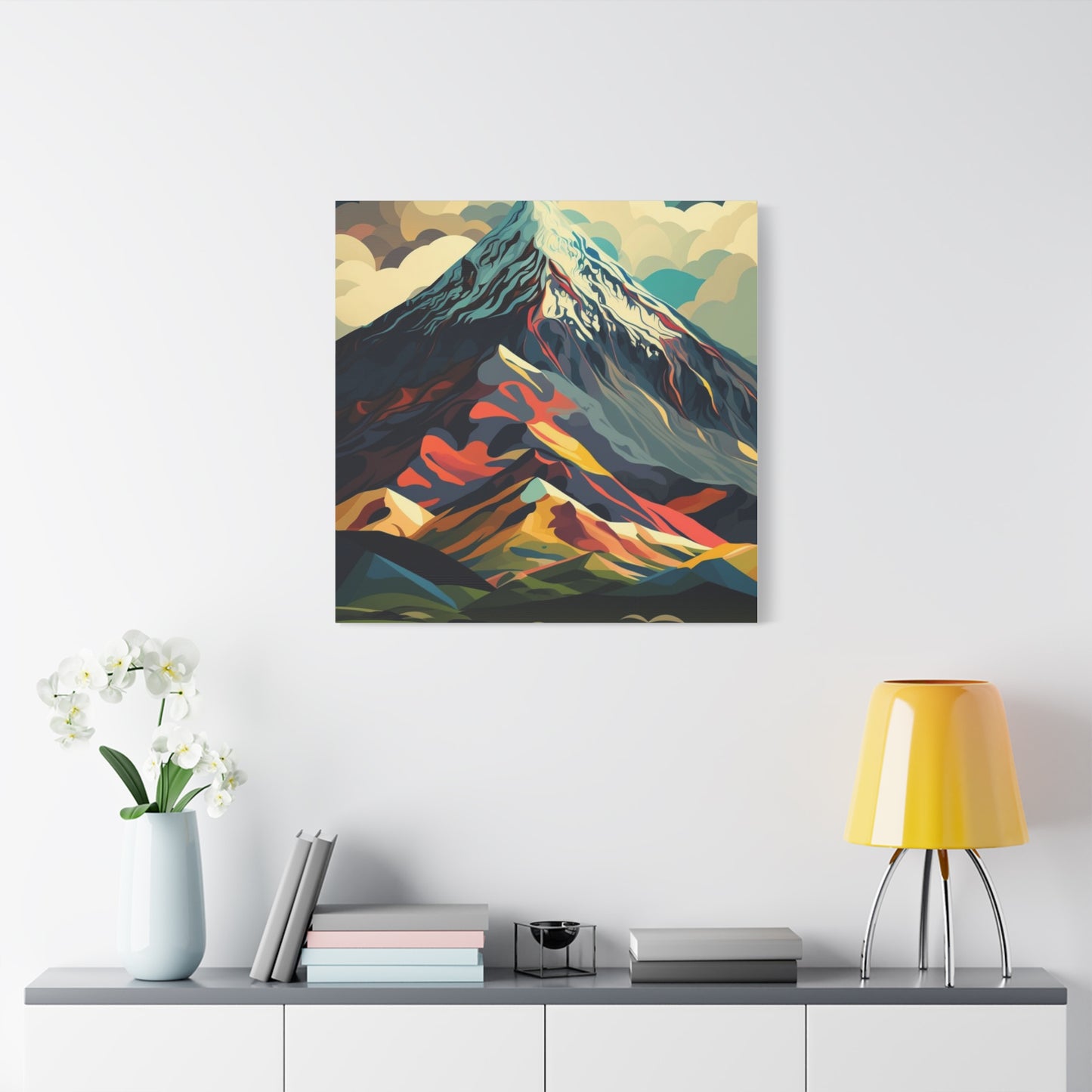 Abstract Mountain Landscape Matte Canvas Print — Stretched Wall Art