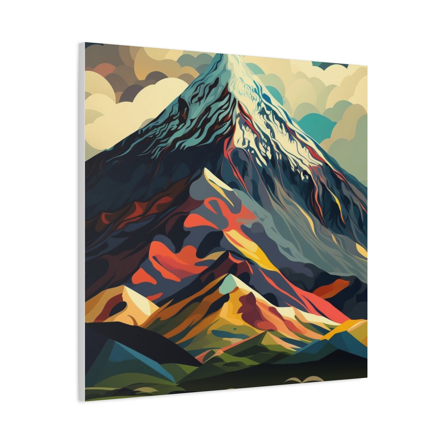 Abstract Mountain Landscape Matte Canvas Print — Stretched Wall Art