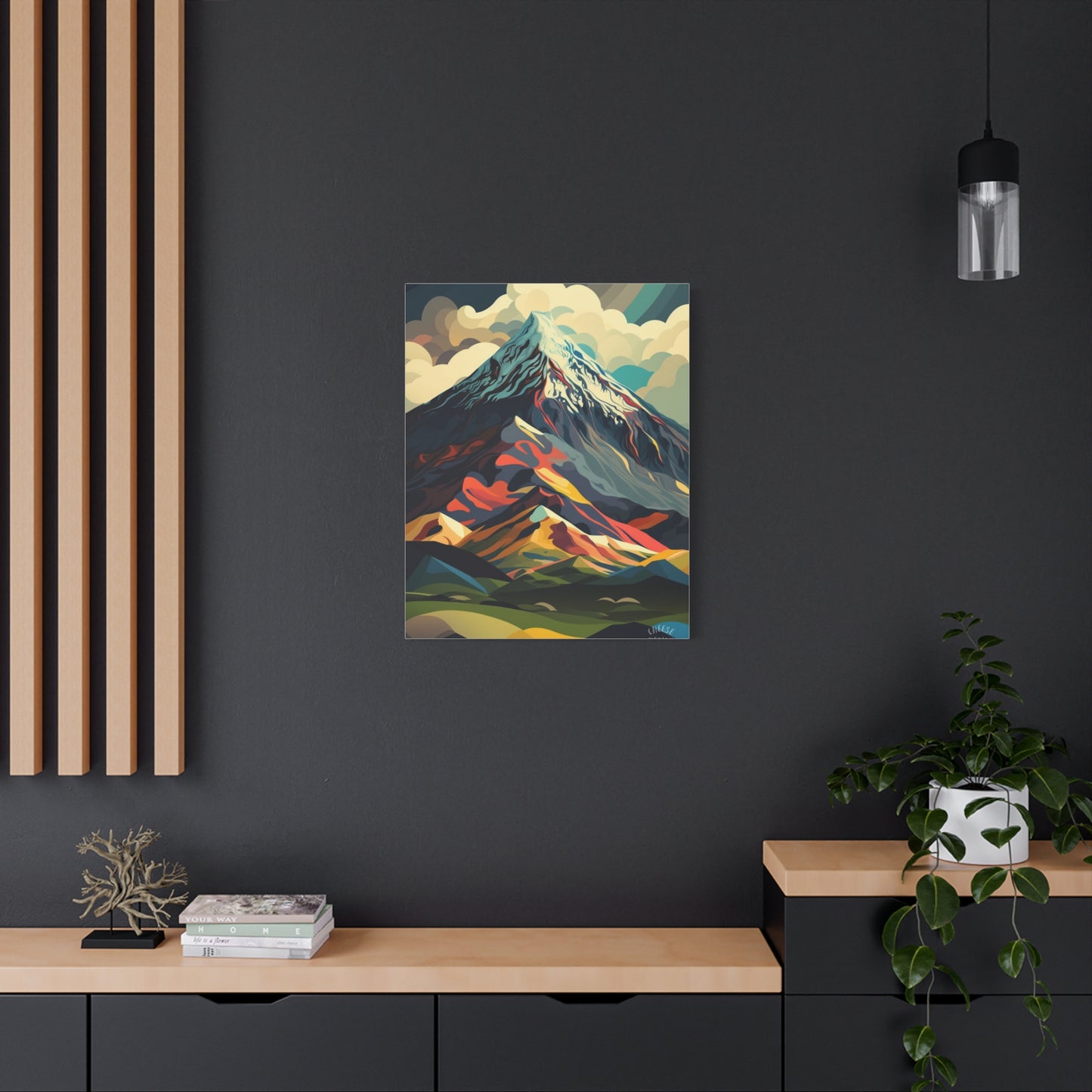 Abstract Mountain Landscape Matte Canvas Print — Stretched Wall Art
