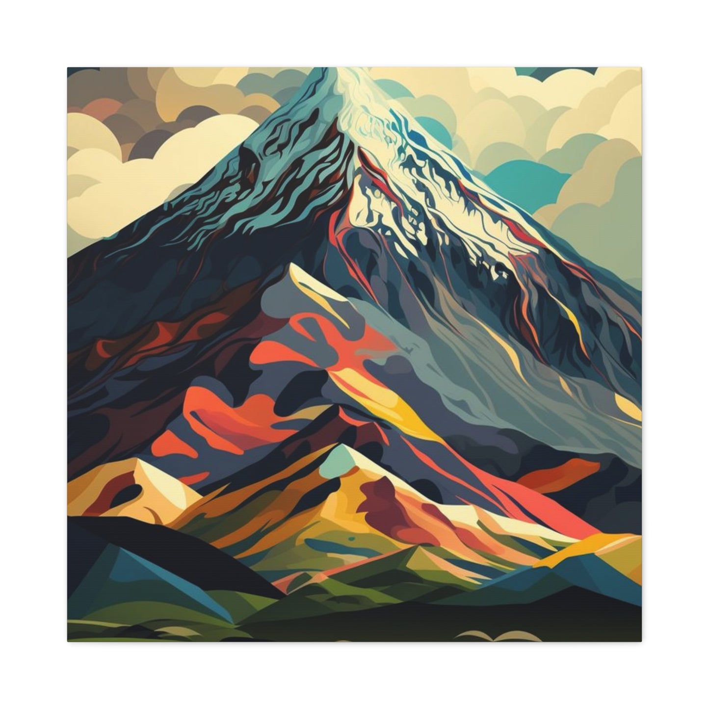 Abstract Mountain Landscape Matte Canvas Print — Stretched Wall Art