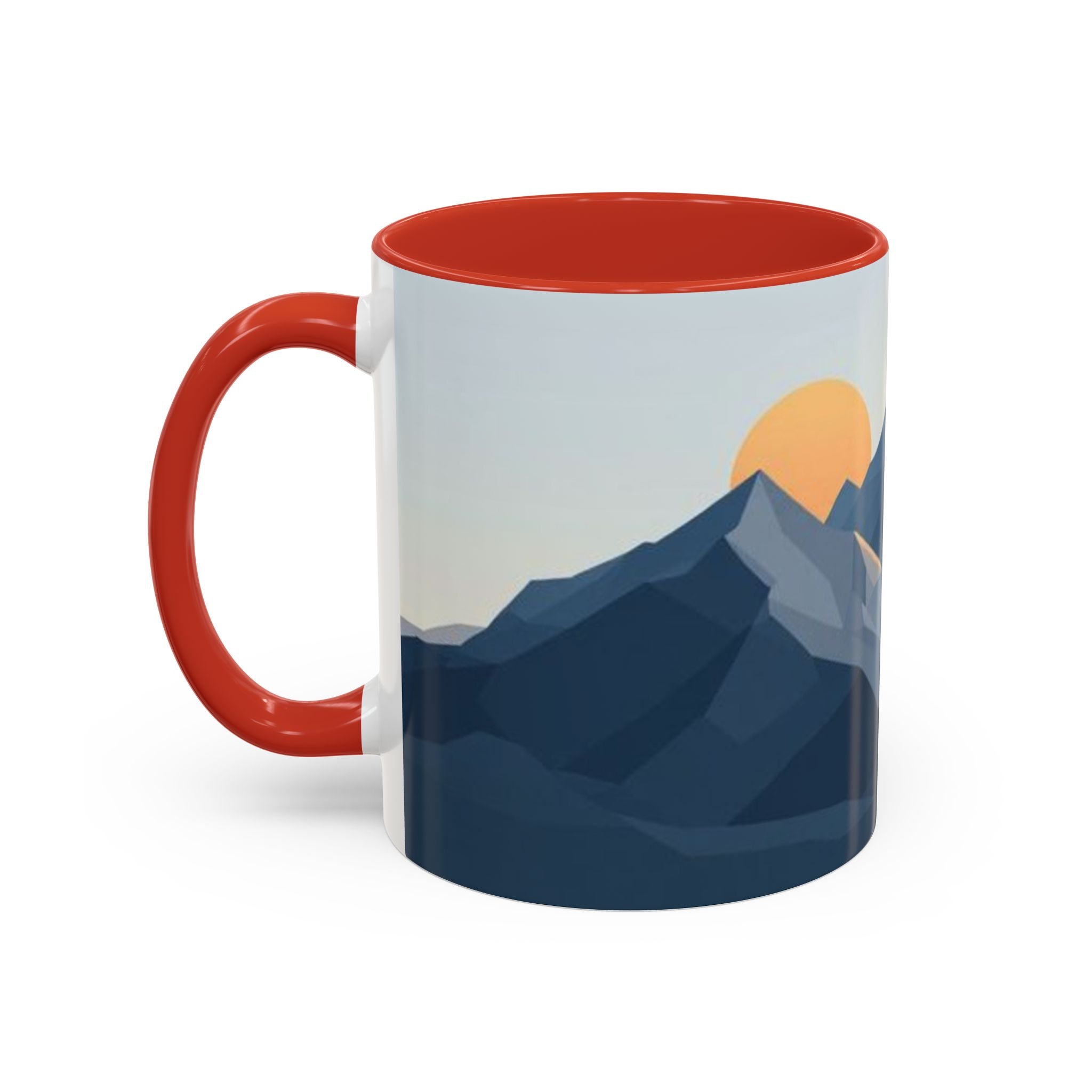 Mountain Landscape Accent Coffee Mug — Taza con diseño de paisaje de montaña (11/15 oz)