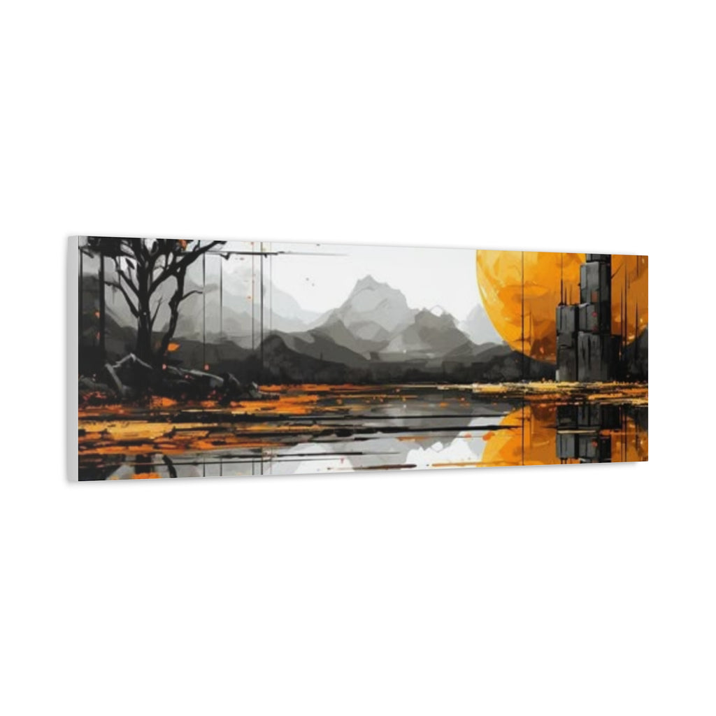 Autumn Lake Moon Matte Canvas Print — Stretched 1.25"
