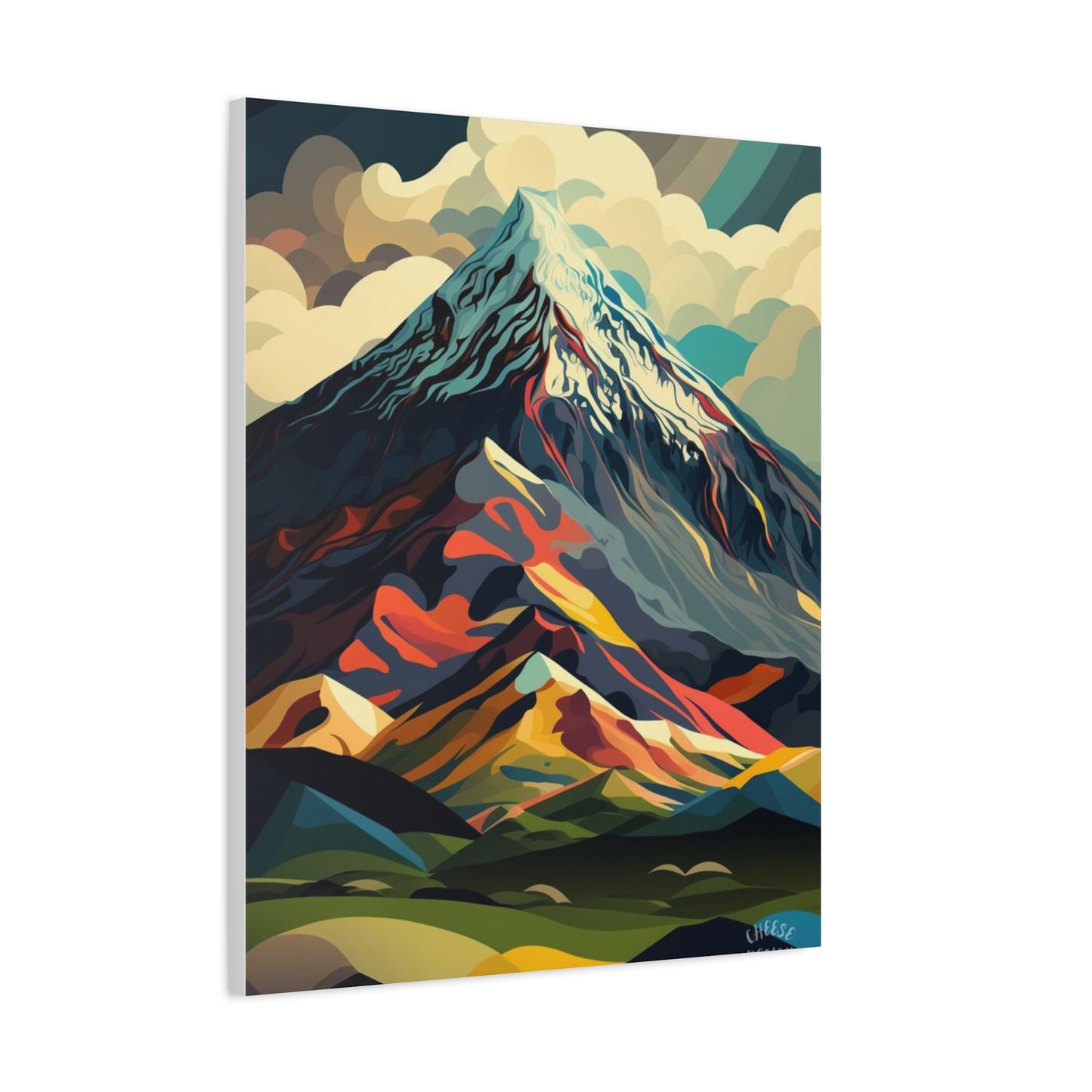 Abstract Mountain Landscape Matte Canvas Print — Stretched Wall Art