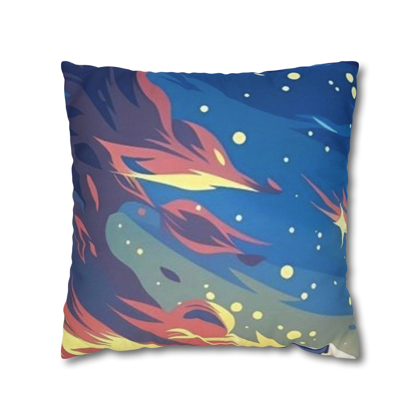Aurora Flame Decorative Pillowcase — Abstract Night Sky Throw Pillow Cover
