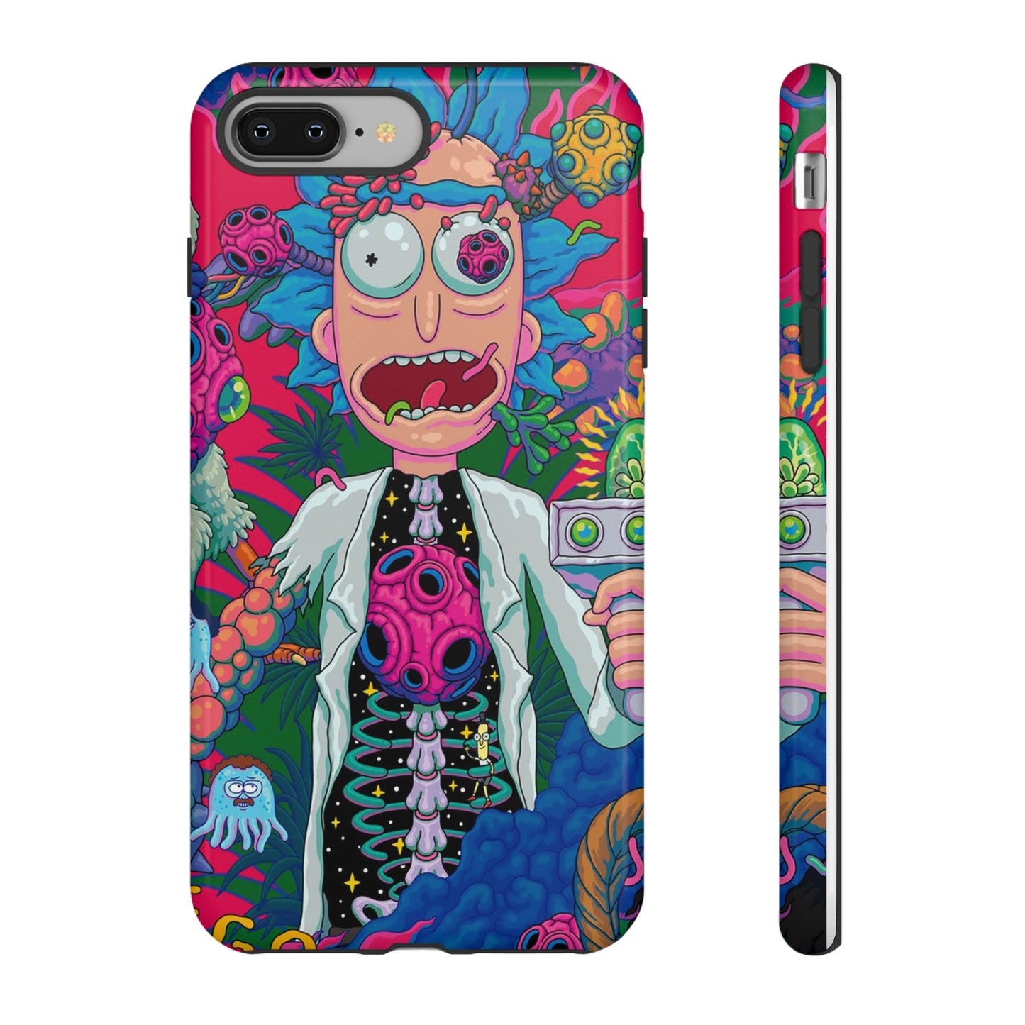 Rick and Morty Psychedelic iPhone Tough Case – Colorful Cartoon Science Design