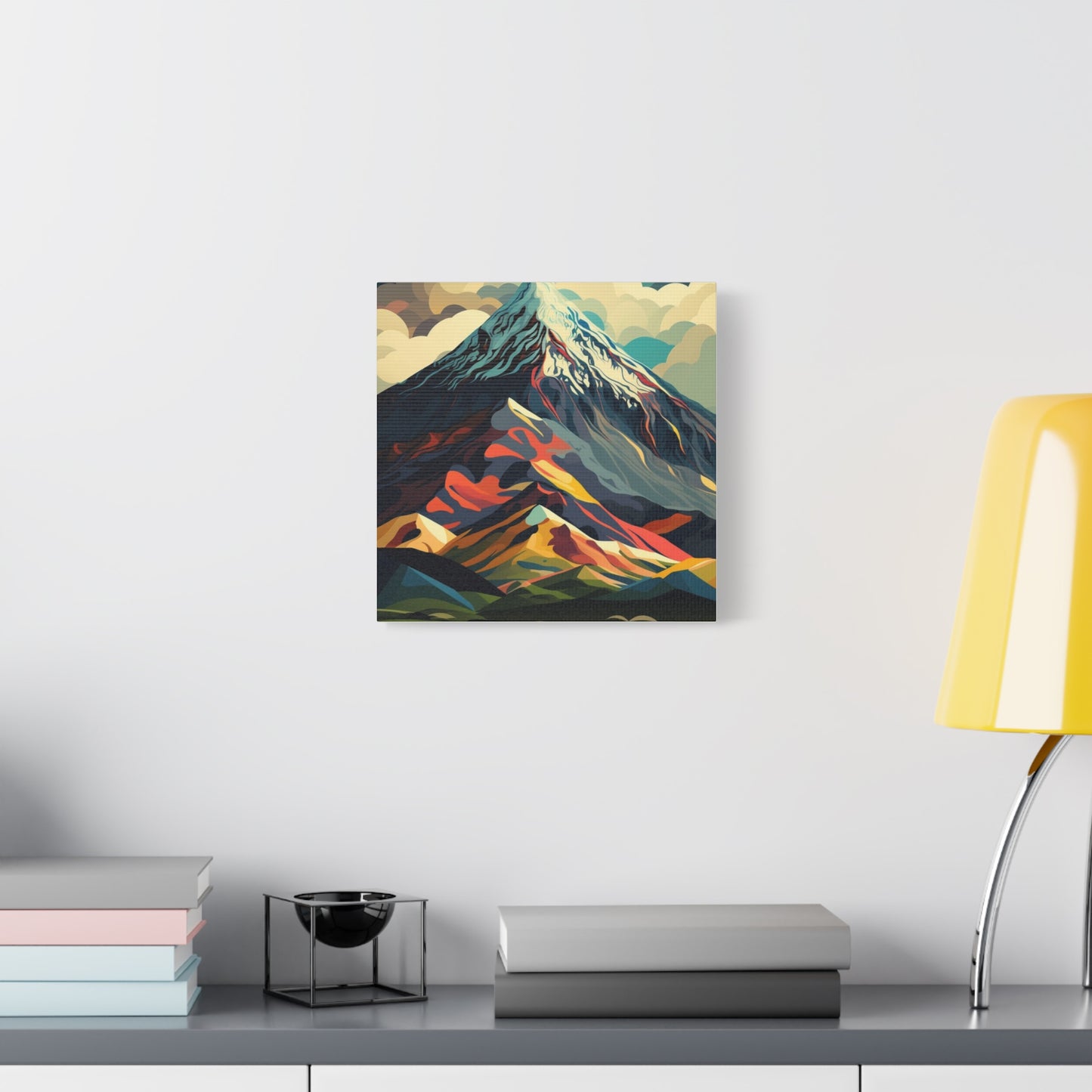 Abstract Mountain Landscape Matte Canvas Print — Stretched Wall Art