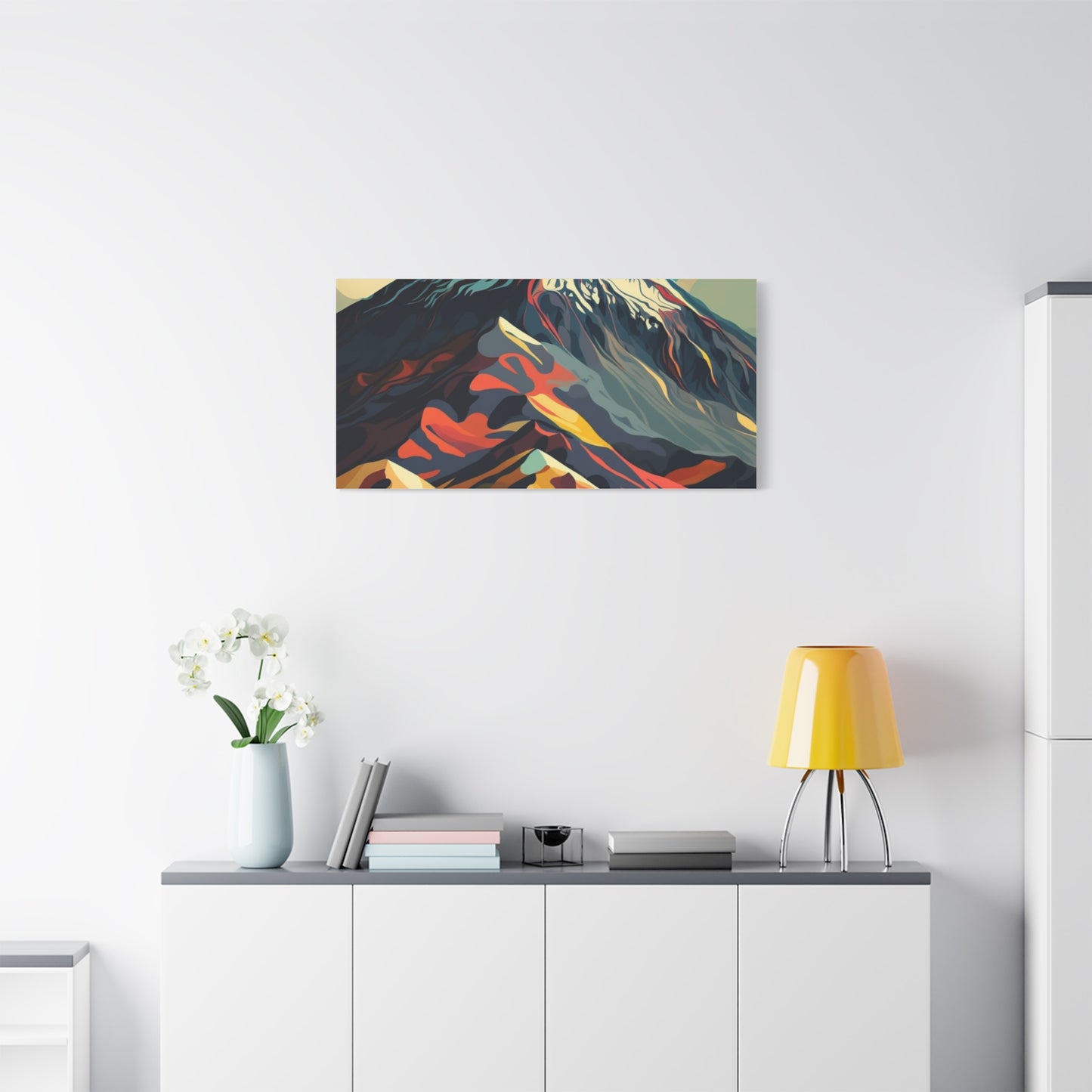 Abstract Mountain Landscape Matte Canvas Print — Stretched Wall Art