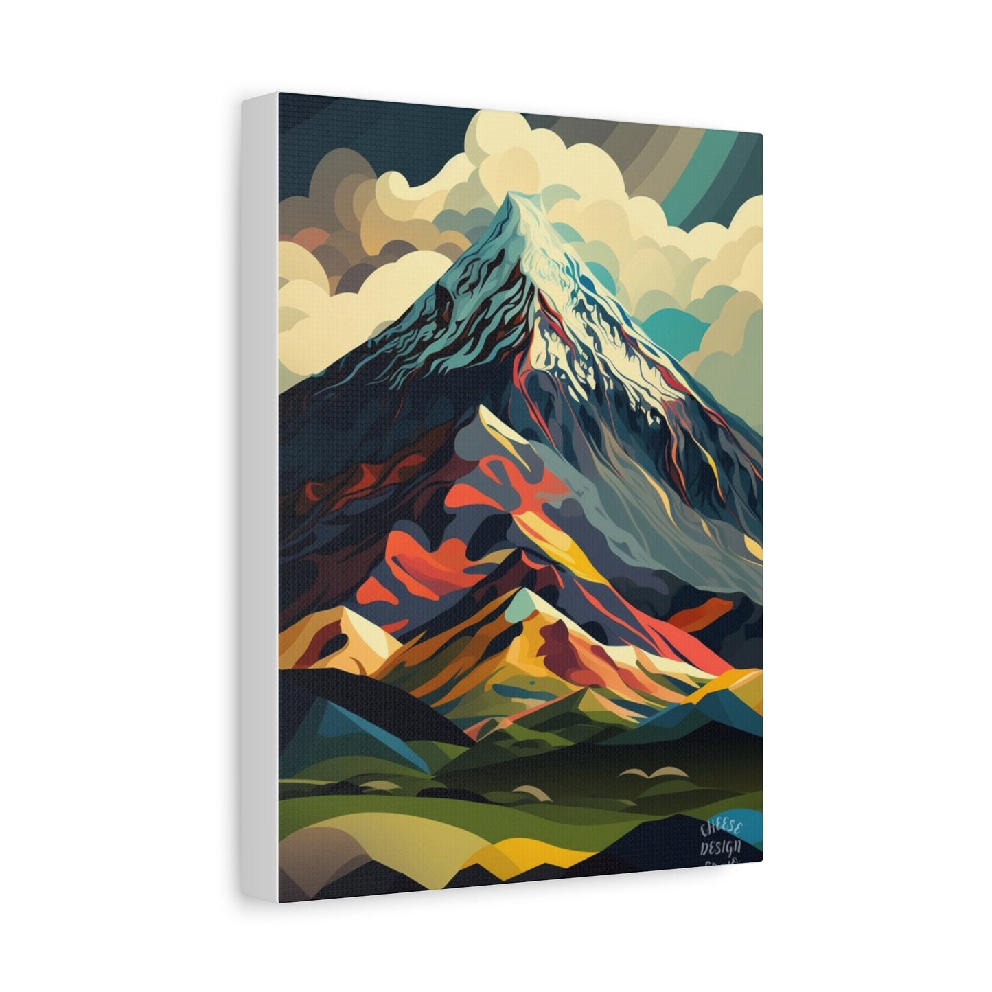 Abstract Mountain Landscape Matte Canvas Print — Stretched Wall Art