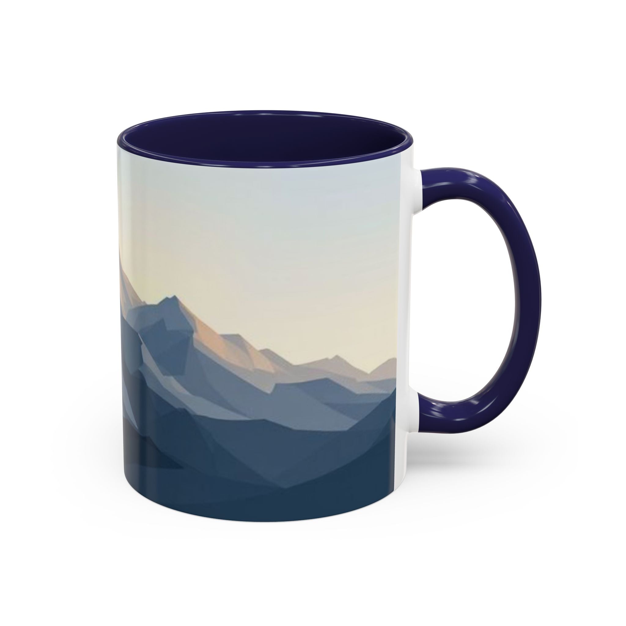 Mountain Landscape Accent Coffee Mug — Taza con diseño de paisaje de montaña (11/15 oz)